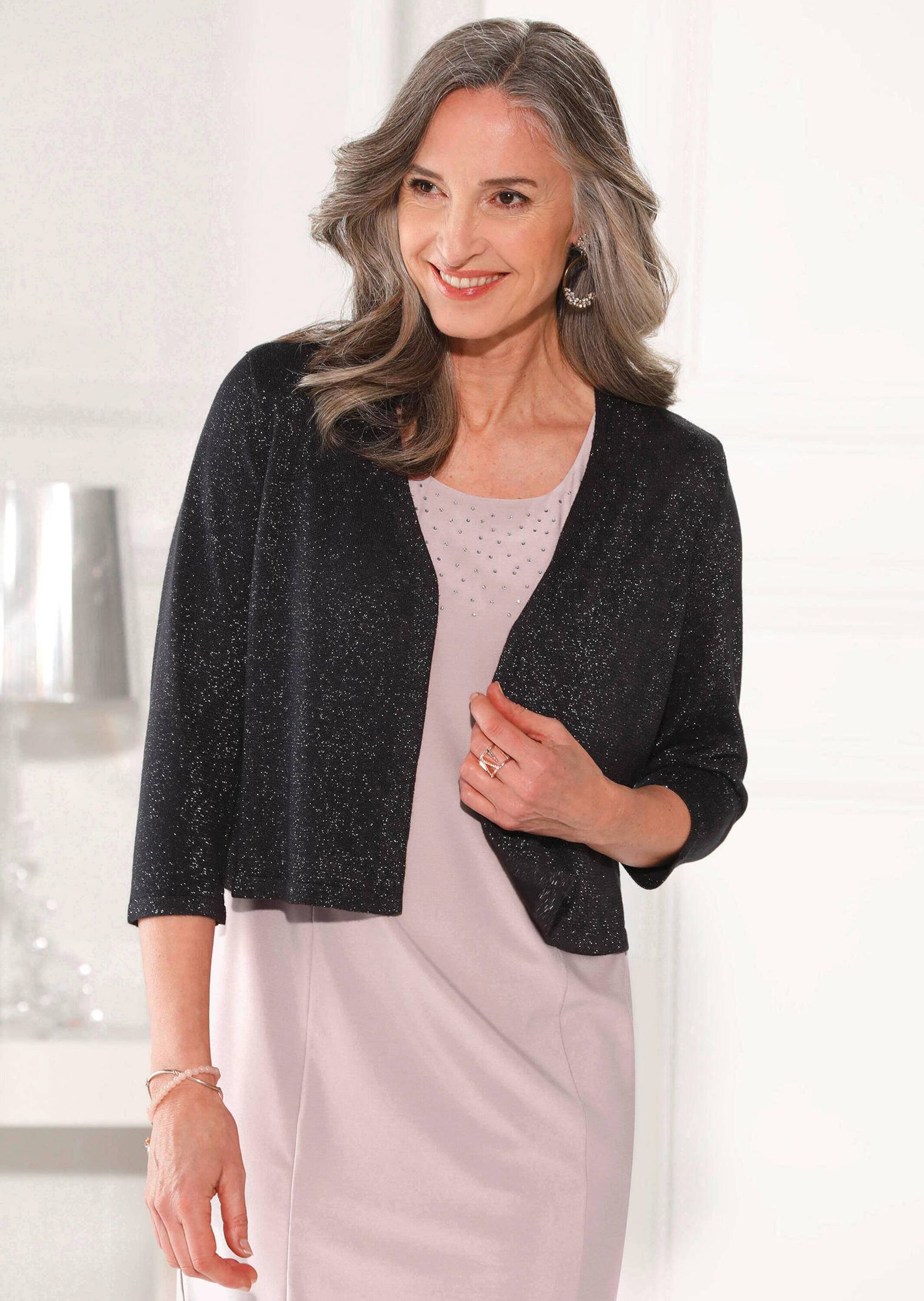 GOLDNER Strickjacke »Kurzgröße Wunderbar leichter Strick-Bolero« perfekte Länge um ein Kleid darunter zu tragen