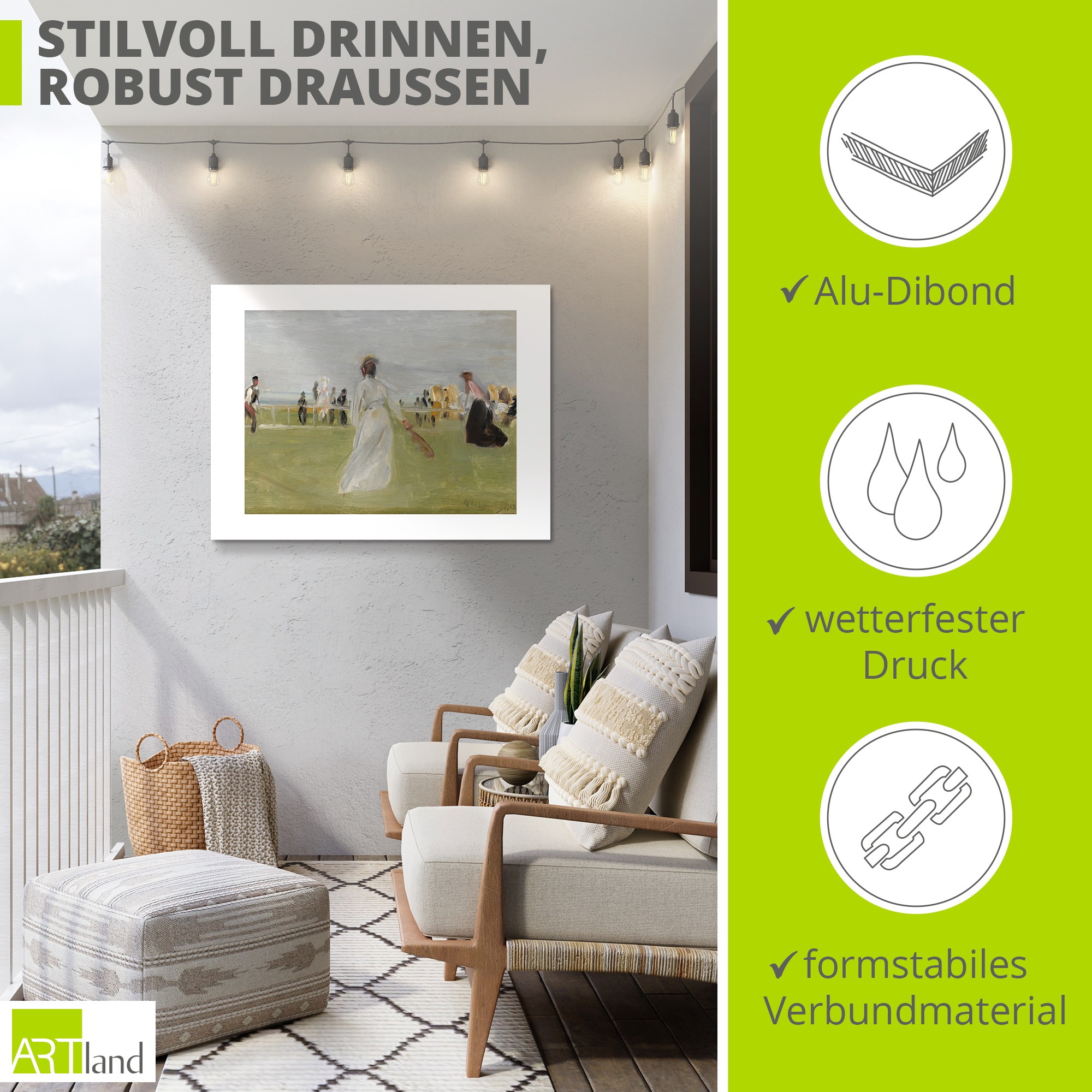 Artland Wandbild »Tennisspieler am Meer« Sport 1 Stk. tlg. als Alubild, Leinwandbild, Poster, Wandaufkleber in verschied. Größen