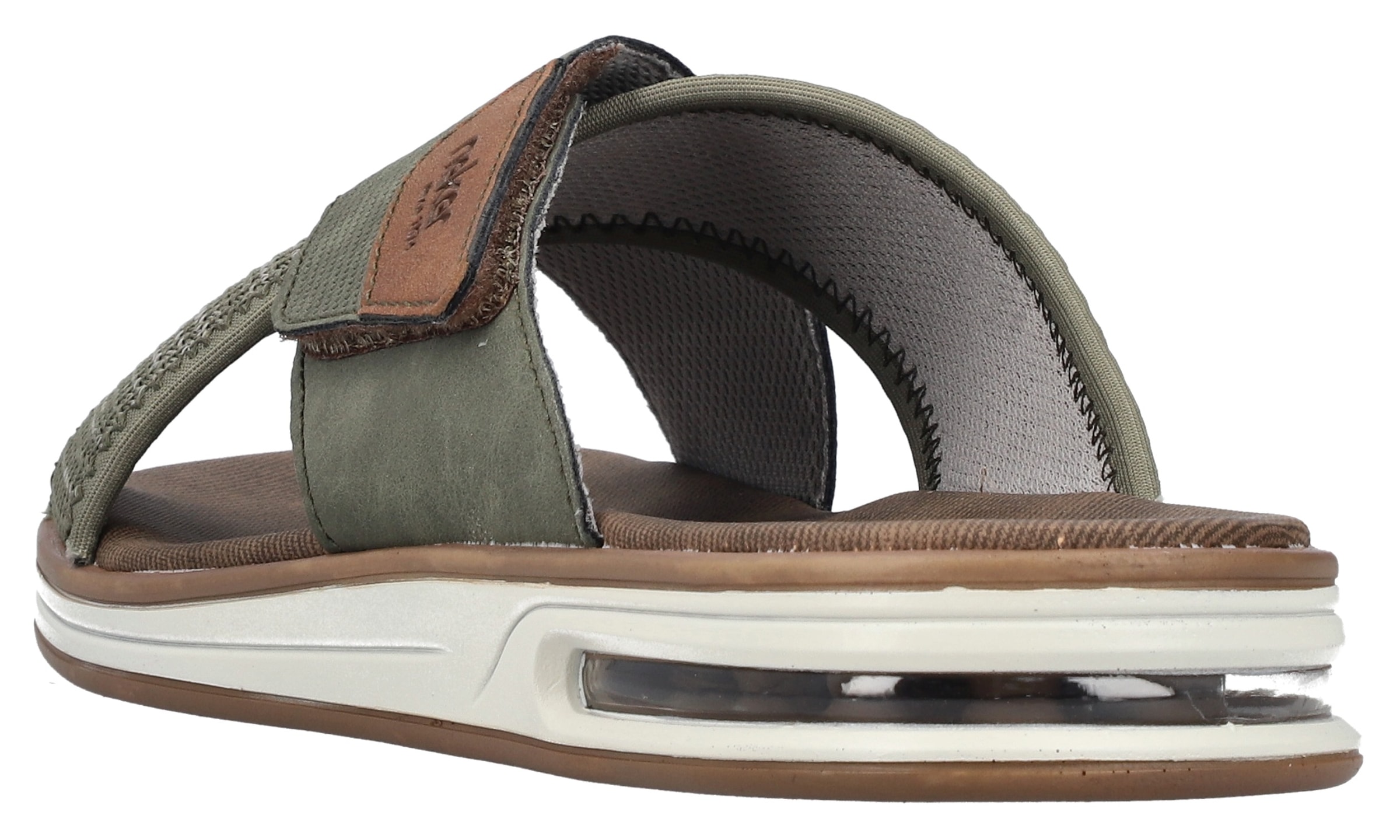 Rieker Pantolette  , Sommerschuh, Strandschuh, Schlappen, Hausschuh mit Klettverschluss