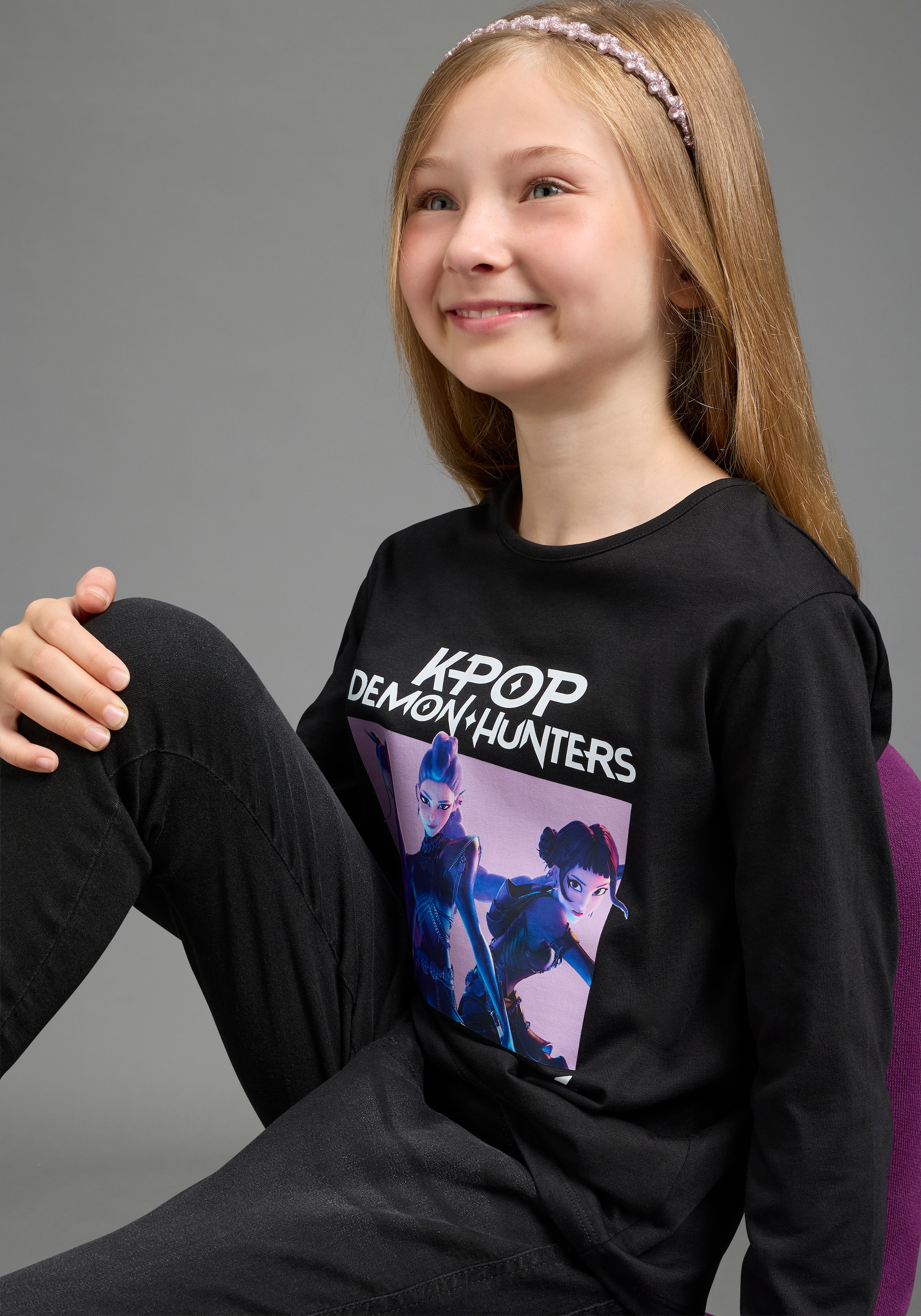 KIDSWORLD Langarmshirt »K-POP DEMON HUNTERS Shirt« hüftlang, mit Rundhalsausschnitt, Basic Passform
