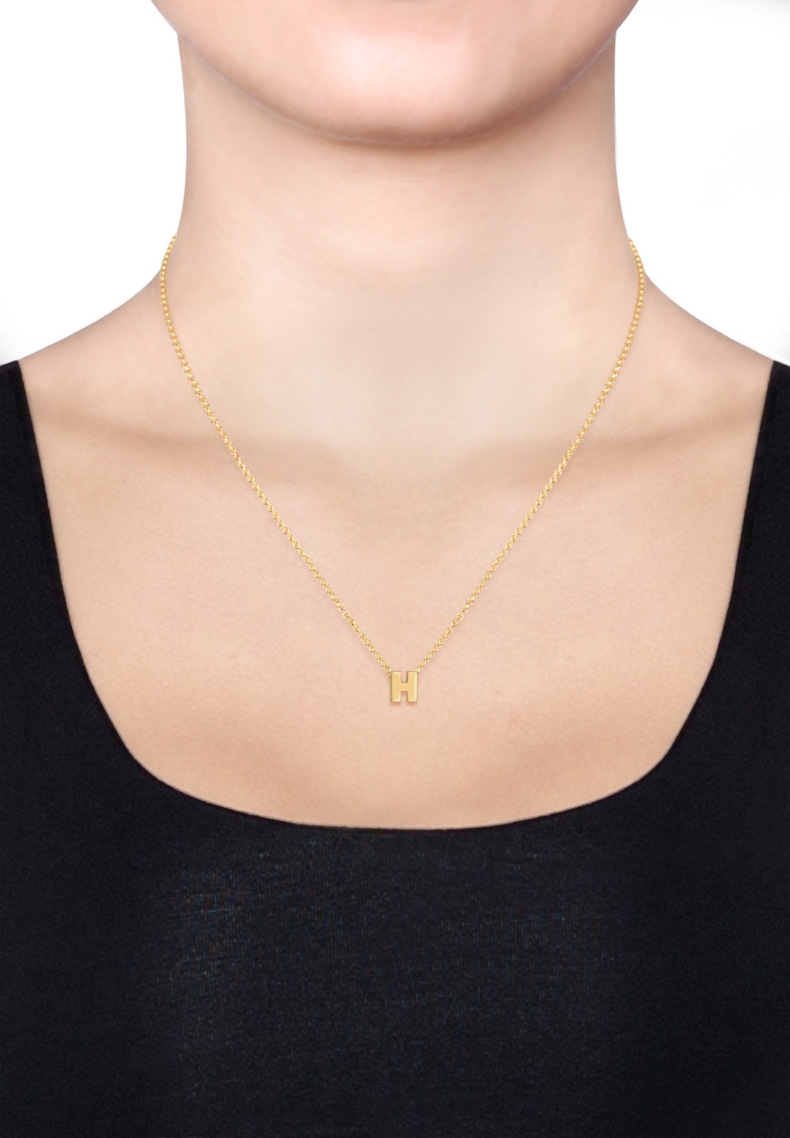 Elli Kette mit Anhänger »Halskette Buchstabe H Initialen 925 Sterling Silber«