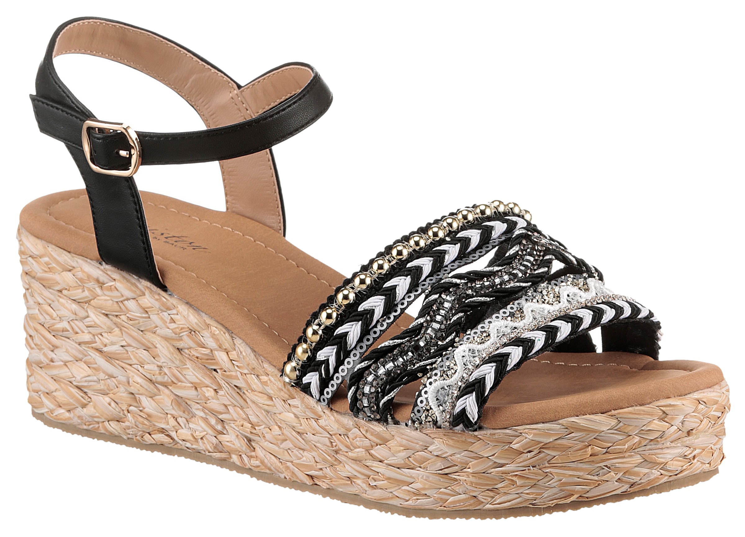 Aniston SHOES Keilsandalette, Sandale, Sommerschuh, Pailletten - NEUE KOLLEKTION