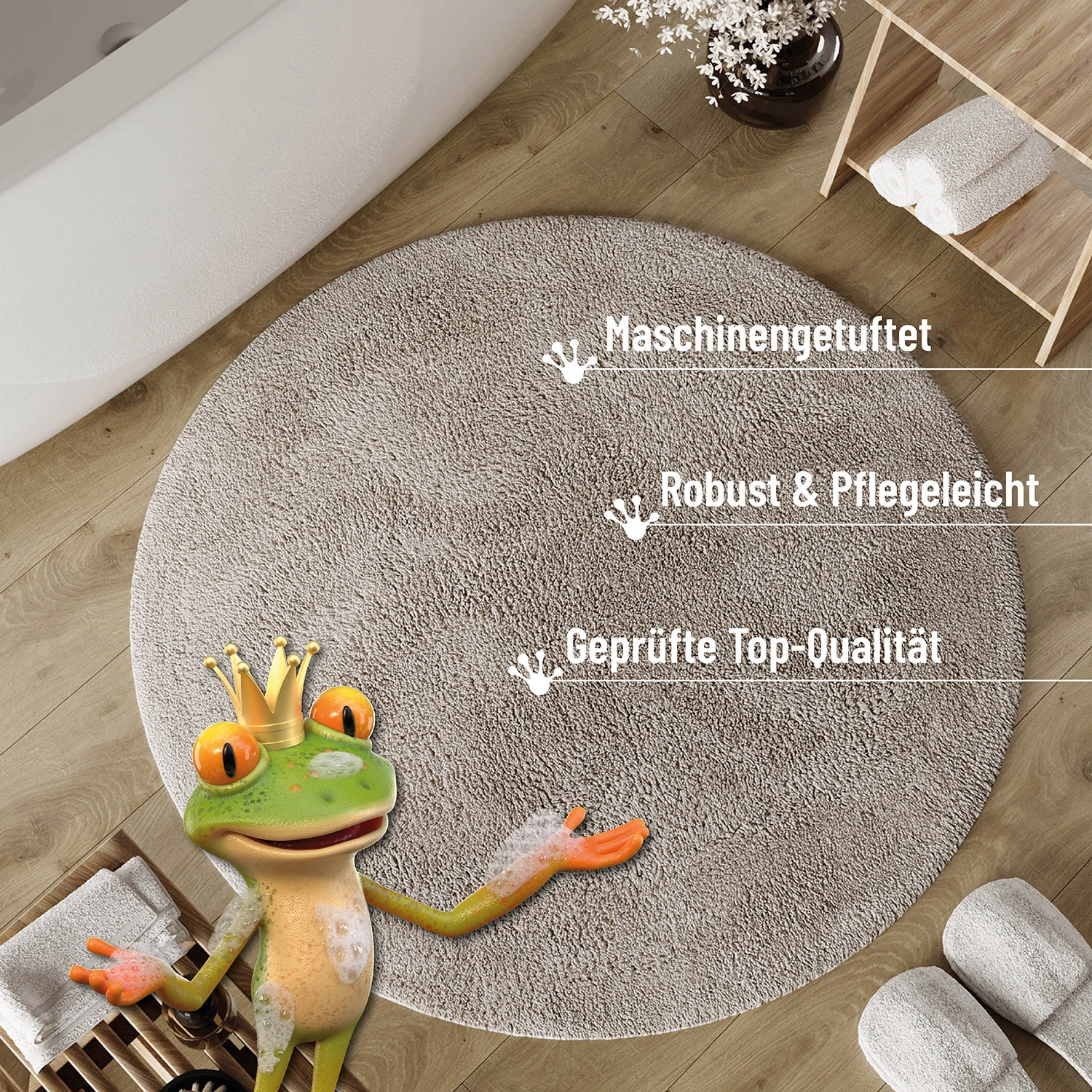 Wecon home Basics Badematte »Erik« Höhe 20 mm waschbar, rutschfest, sehr weich, strapazierfähig, pflegeleicht