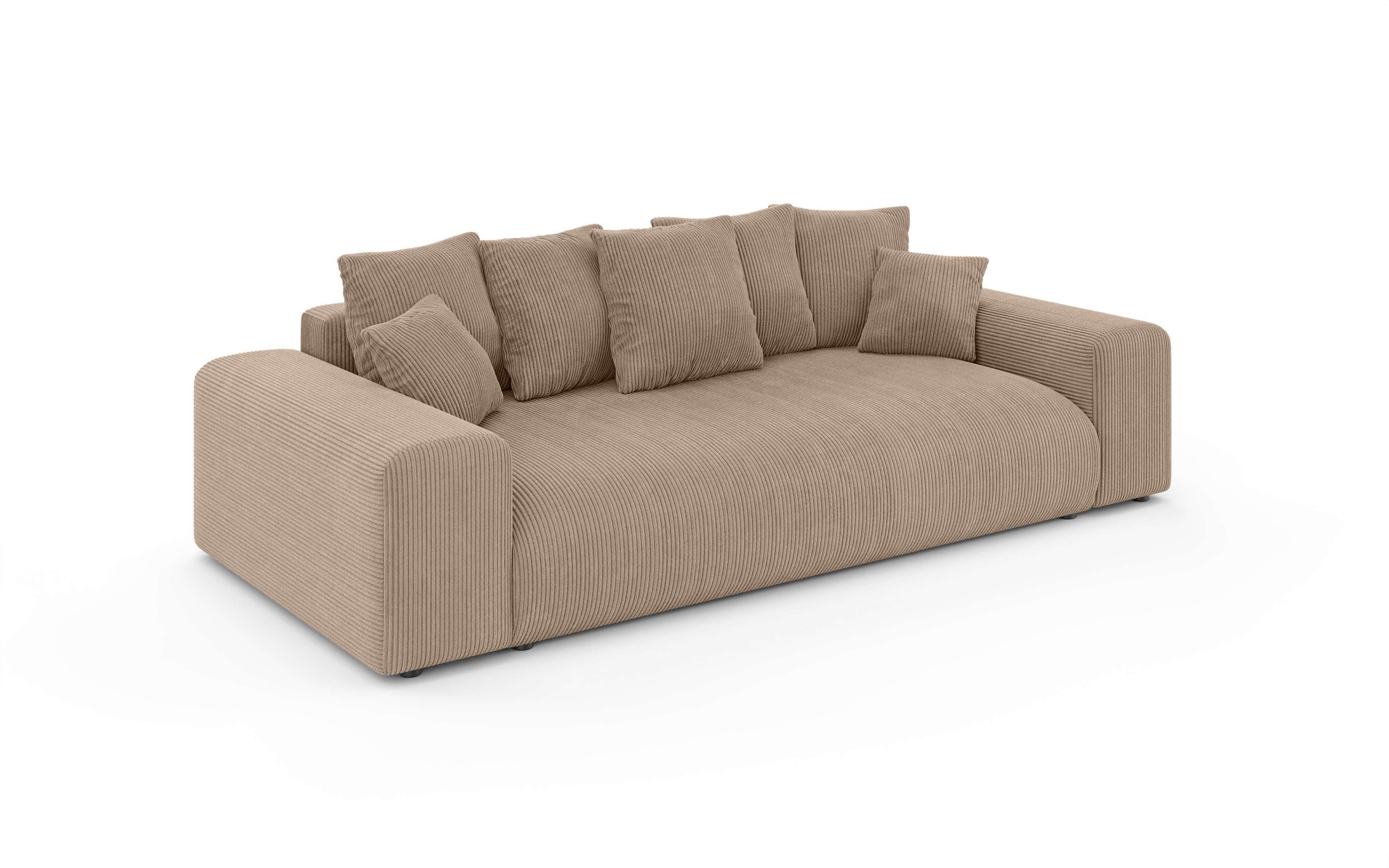 Home affaire Big-Sofa »LAKESIDE 3-Sitzer Schlafsofa mit Bettkasten, Breite 256,5 cm« Liegefläche 168,5x195 cm, hoher Sitzkomfort, Maße B/T/H: 256/122/82cm