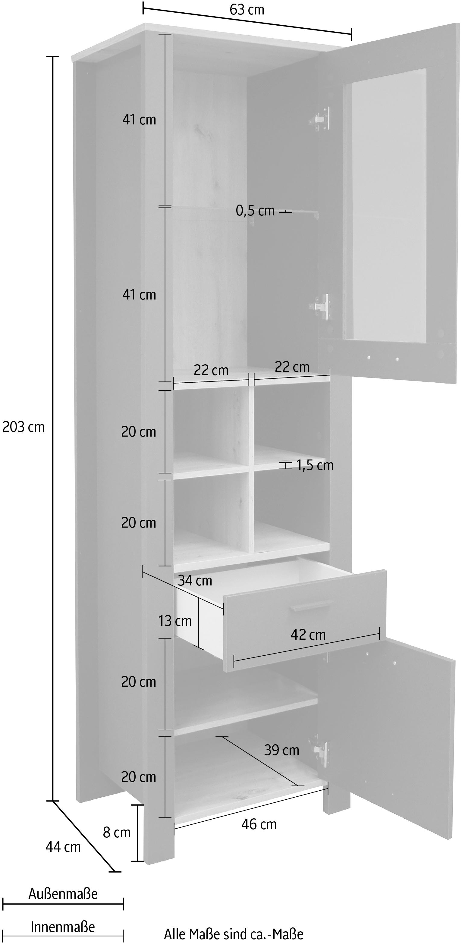 Mäusbacher Standvitrine »Nele«, Höhe 203 cm