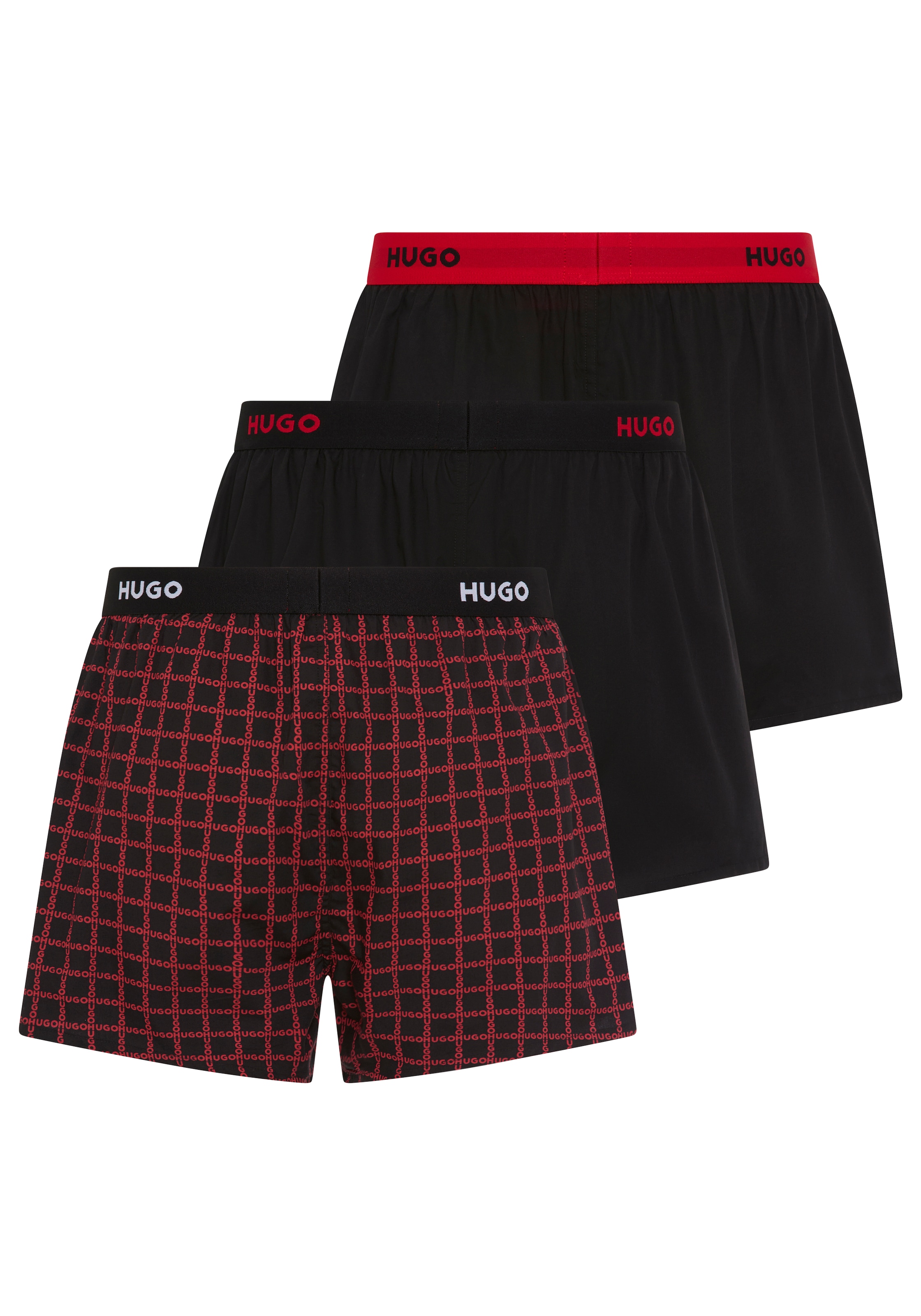 HUGO Underwear Webboxer »WOVEN BOXER TR« Packung, 3er-Pack, 3 Stk. Webboxer mit HUGO Schriftzug