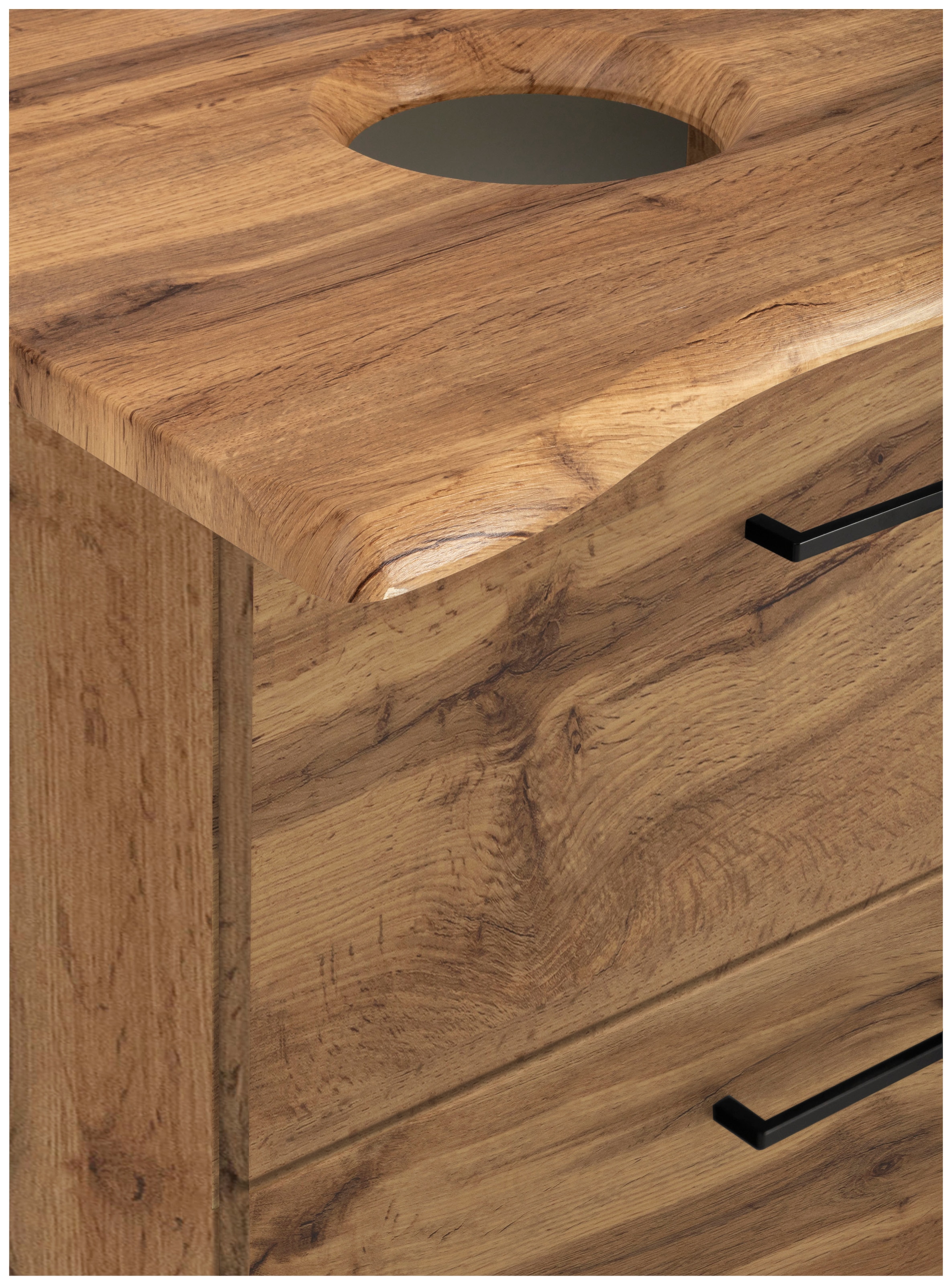 welltime Waschtisch »Trento in verschiedenen Ausführungen inkl. Waschbecken« Badmöbel in Breite 60 cm, Badschrank Waschplatz mit 2 Schubladen