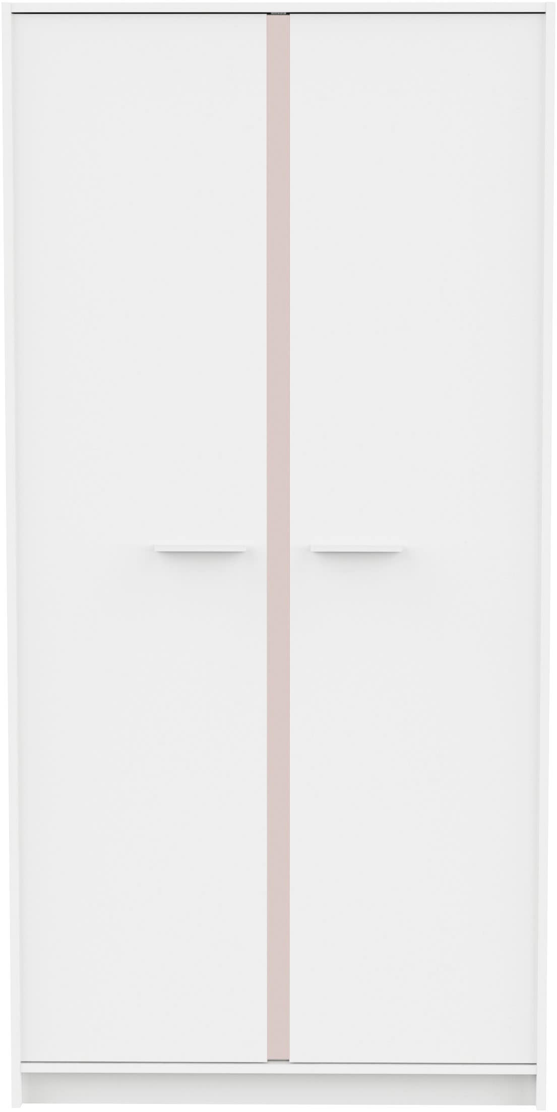 Demeyere GROUP Kinderkleiderschrank »REVERSO, mit rosa oder dunklem Kontrast durch drehbare Paneele«, (B/H/T ca. 88,5/181/50 cm), 2 Kleiderstangen, 3 Regalböden, Made in France