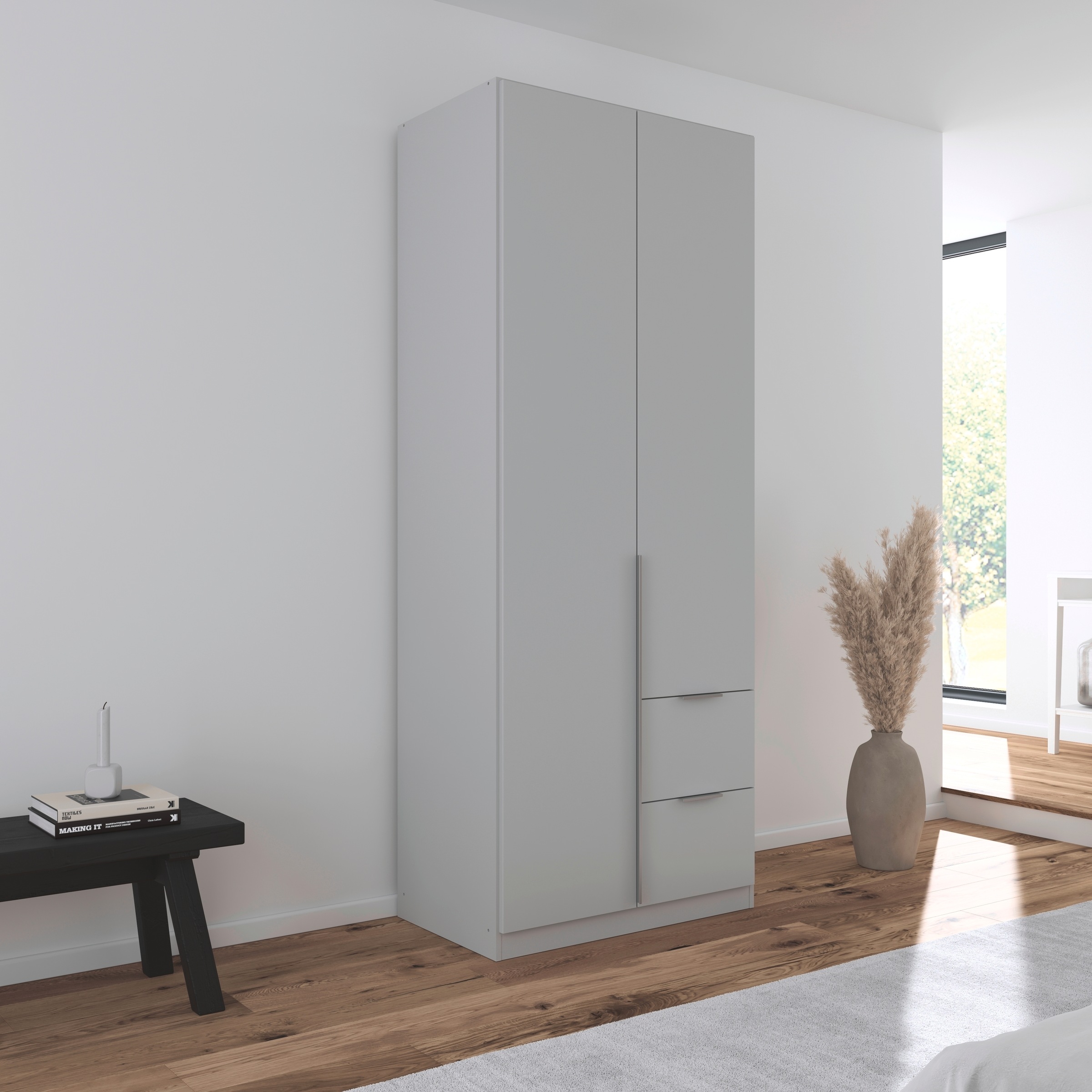 rauch Drehtürenschrank »Kleiderschrank Schrank Garderobe AGORDO mit Dekor- oder Hochglanzfront«, mit Außenschubkästen, in 6 Breiten und 2 Höhen MADE IN GERMANY