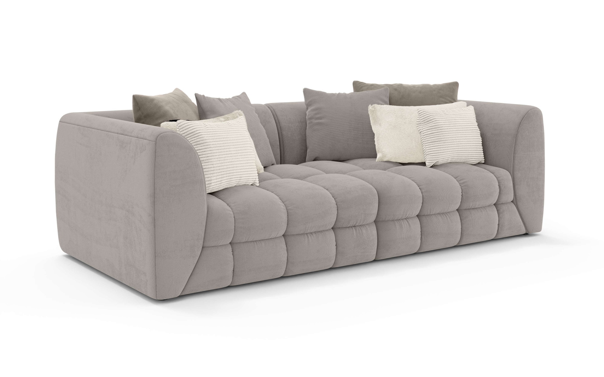 s.Oliver Big-Sofa »COBBO 3-Sitzer Design-Sofa Bubble-Optik, Maße B/T/H: 259/126/104 cm«, mit vielen Kissen, moderne Steppung und hoher Sitzkomfort