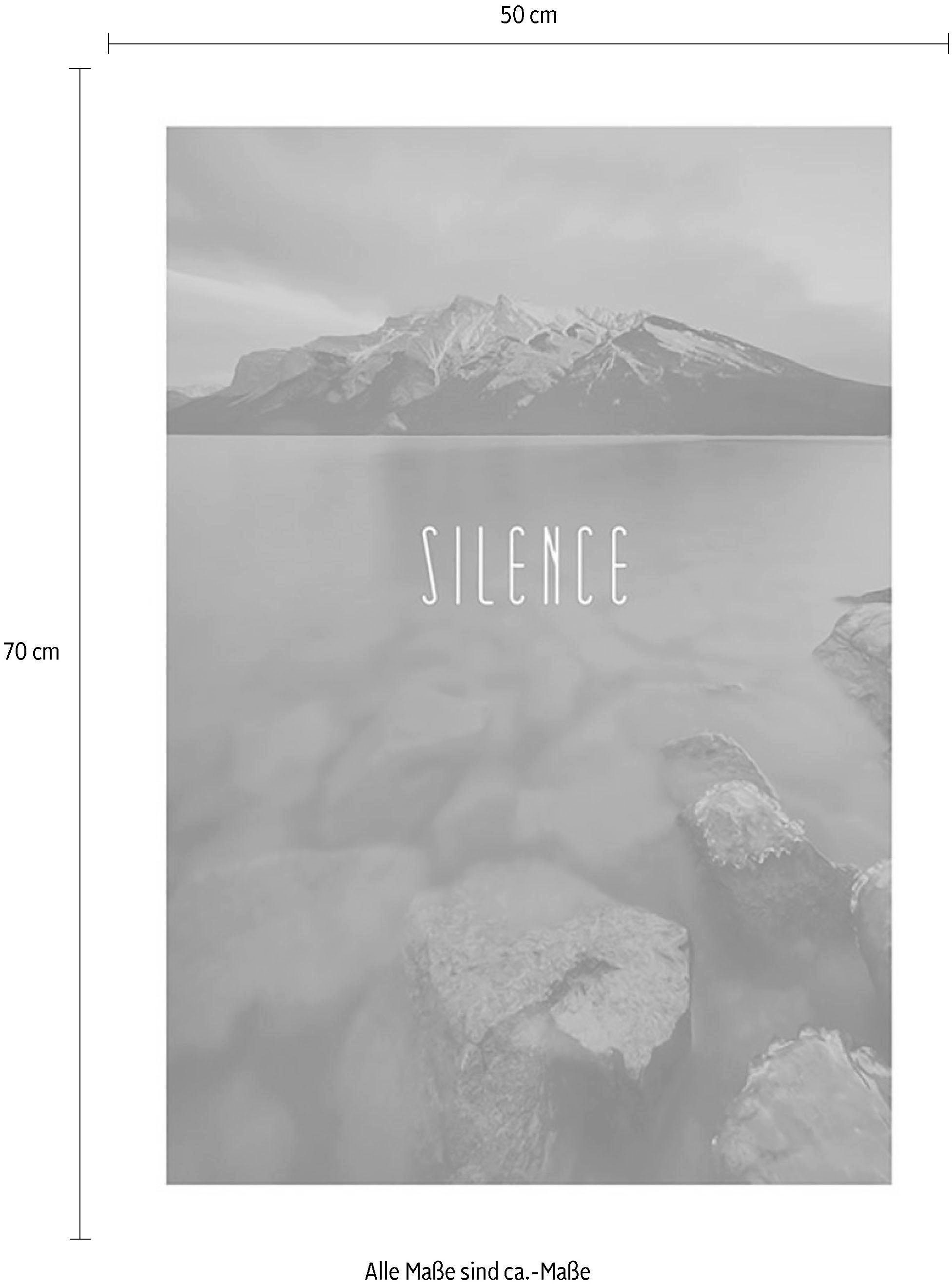 Komar Bild »Word Lake Silence Blue«, Natur, (1 St.), Wandbild zur Dekoration - ohne Rahmen