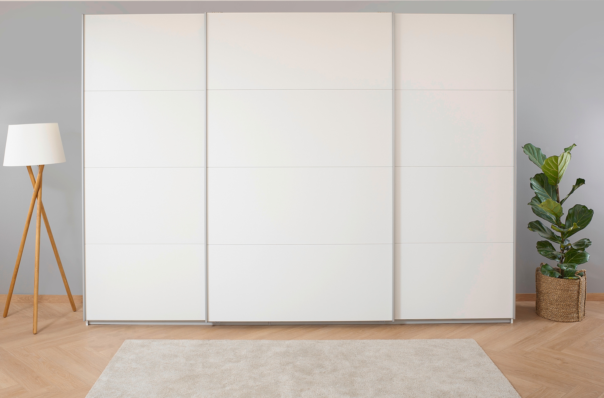 rauch Schwebetürenschrank »Kleiderschrank Schrank Garderobe KOLUNA mit Dekor-Front«, inkl. 2 Innenschubladen sowie extra Einlegeböden MADE IN GERMANY