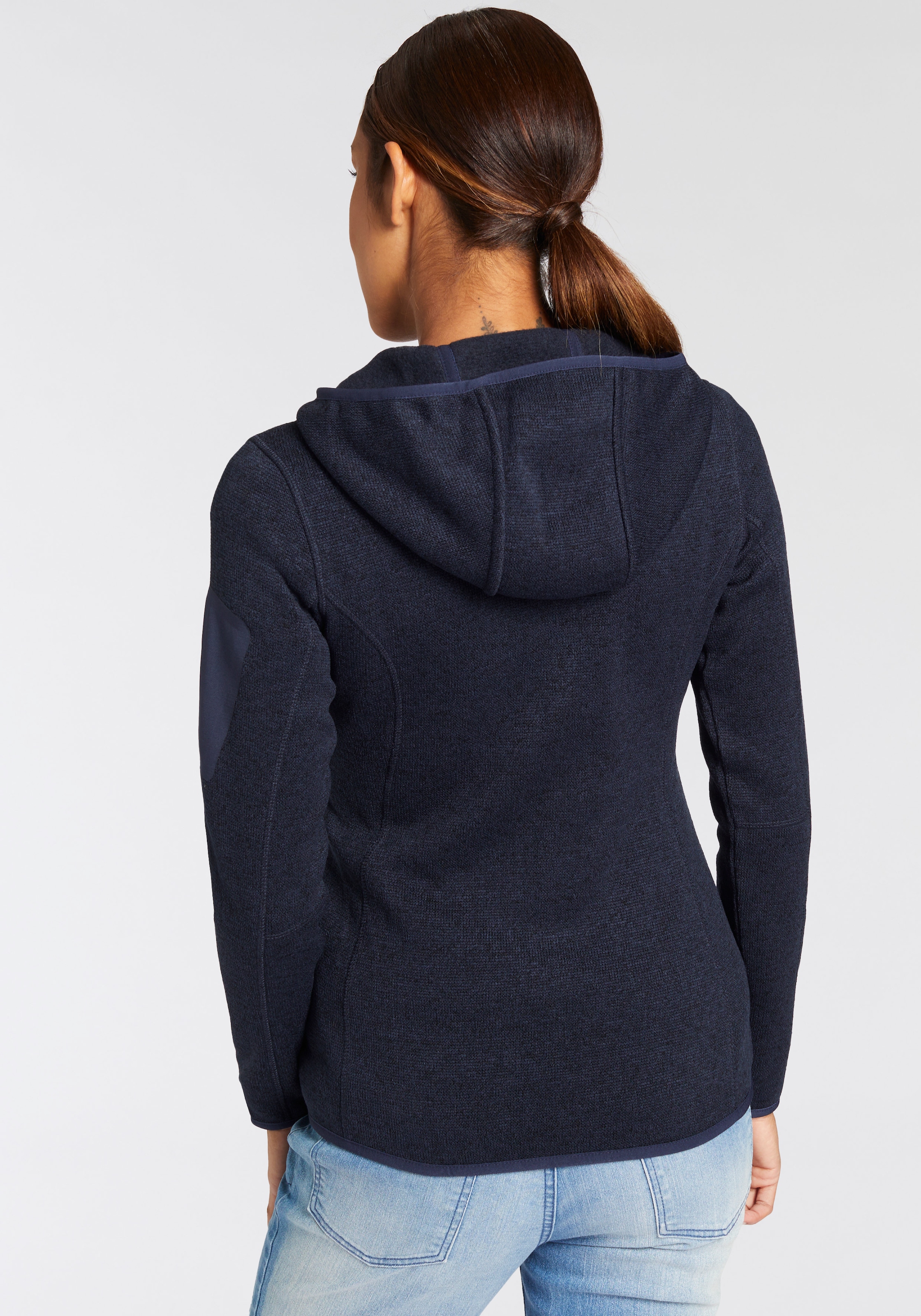 CMP Strickfleecejacke »KNITTED MELANGE HOODY WOMAN HOODY«, (1 St.), mit Kapuze, Wärmend und