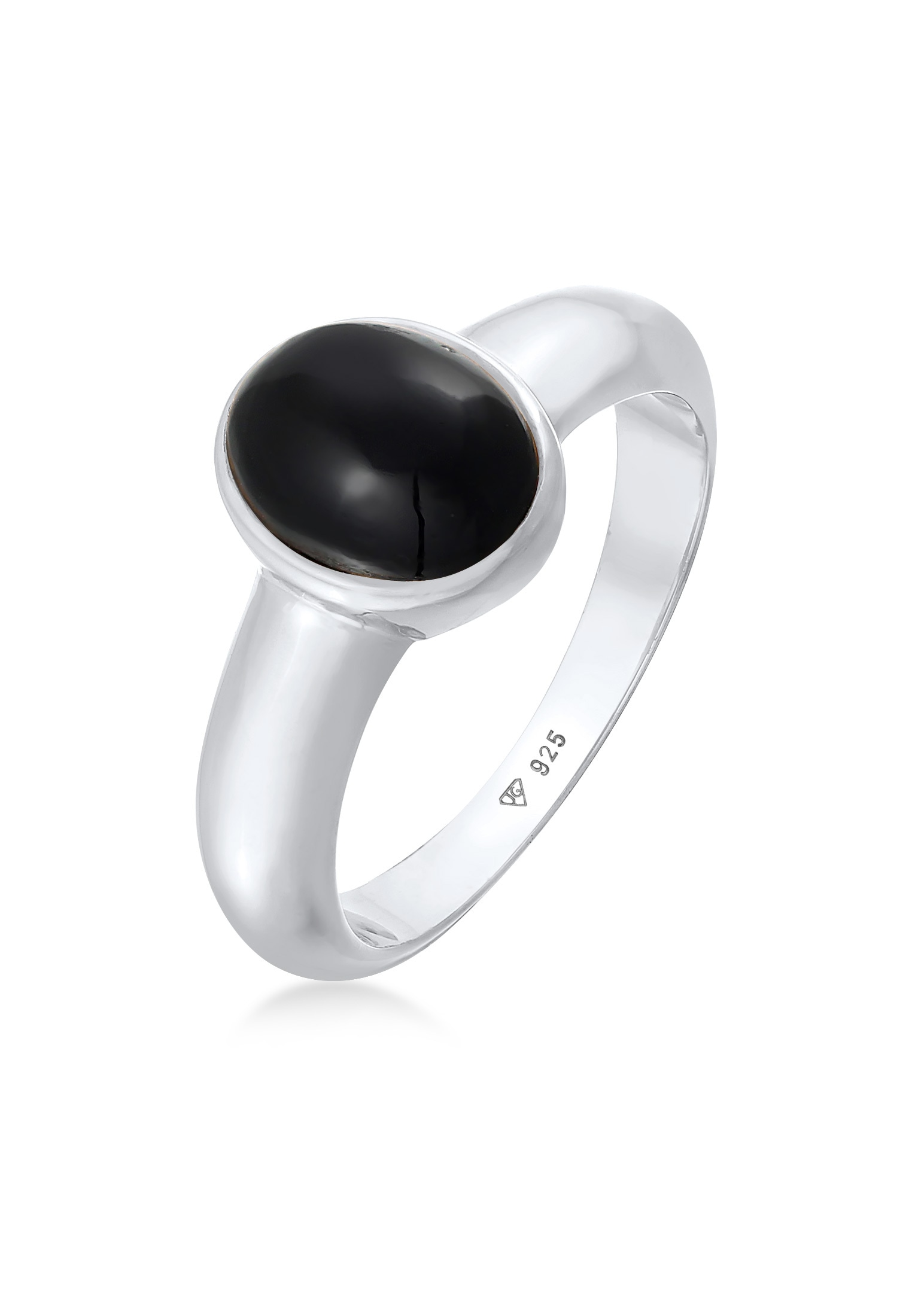 Kuzzoi Silberring »Ring Herren Siegelring Onyx Oval Basic 925 Silber«