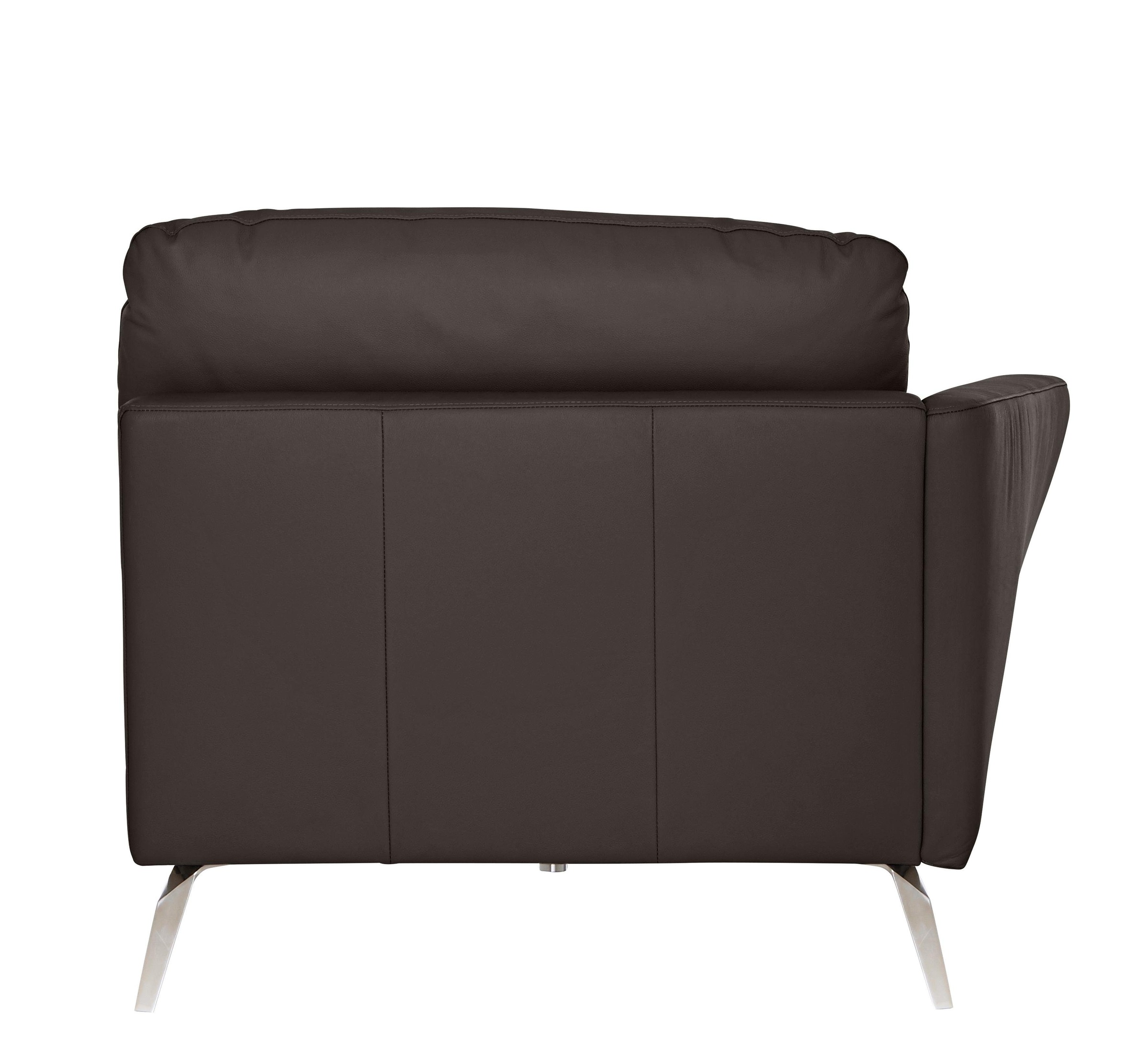 W.SCHILLIG Chaiselongue »softy«, mit dekorativer Heftung im Sitz, Füße Chrom glänzend