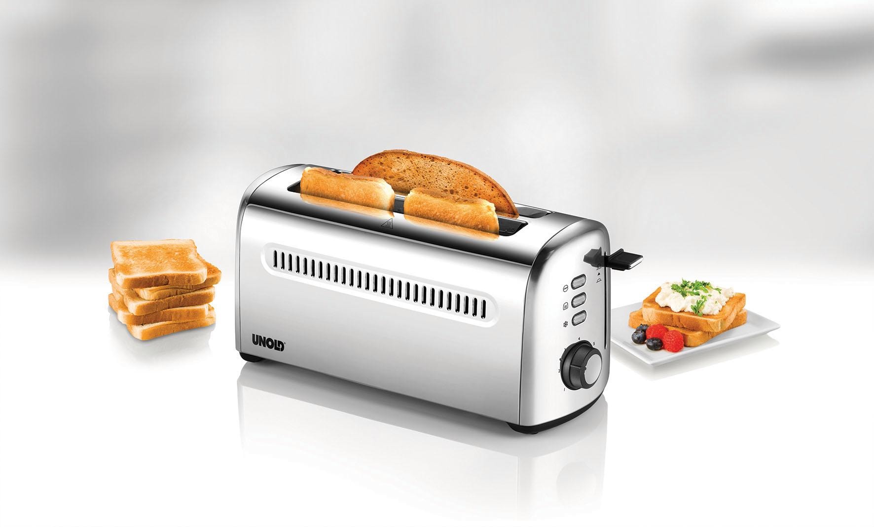 2 Toaster Retro Garantie lange Schlitze, »4er 1500 mit Unold 38366«, 3 W XXL Jahren