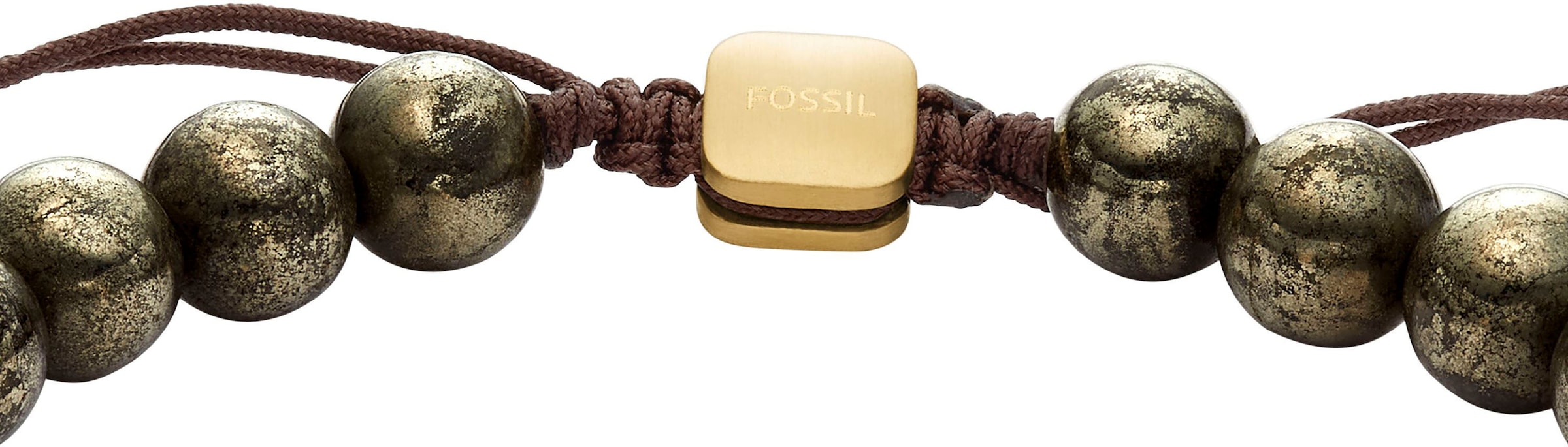 Fossil Armband »Schmuck Geschenk Edelstahl Nylon Armschmuck Jewelry« mit Pyrit
