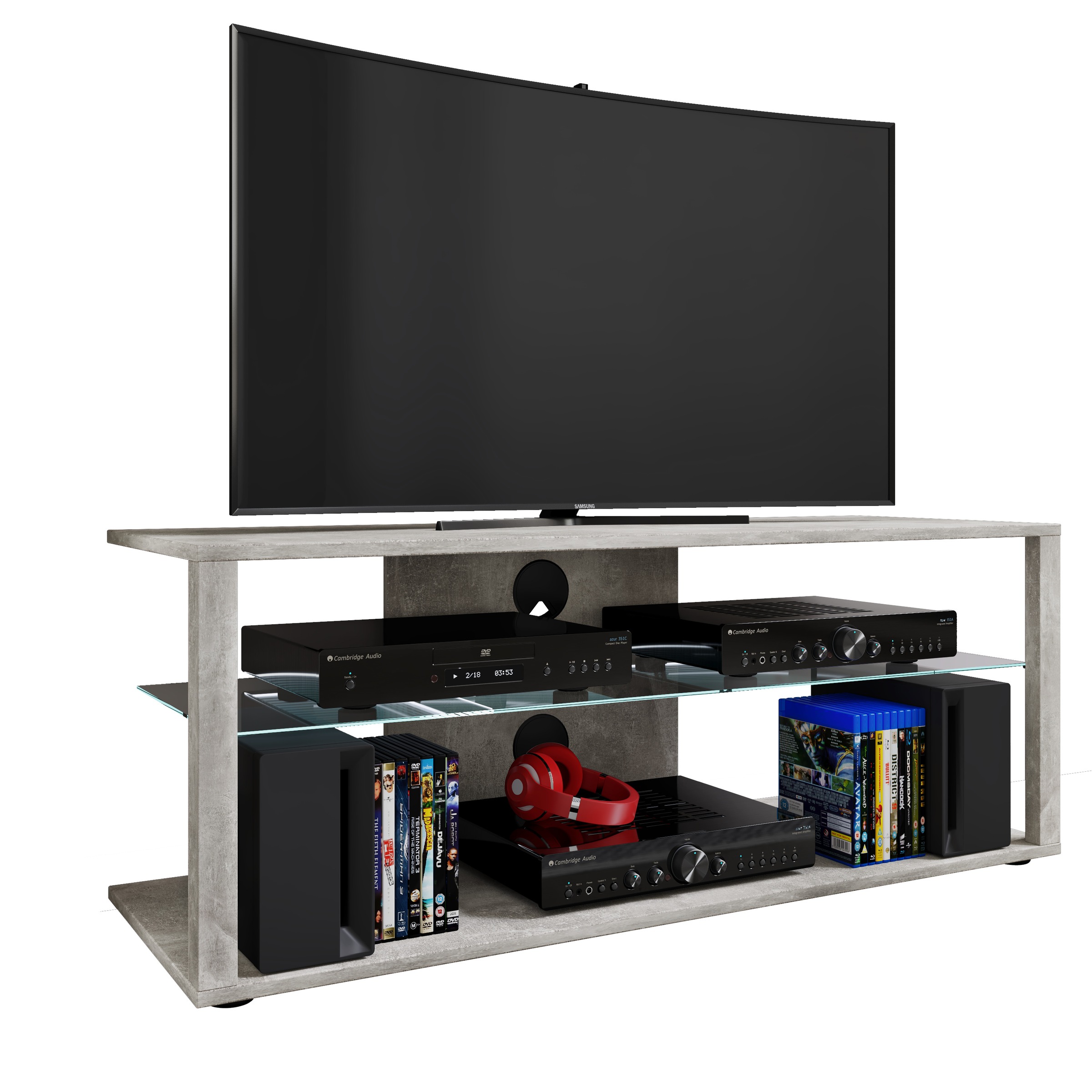 VCM TV-Board »VCM TV Möbel | Lowboard | Fernsehregal mit ausreichend Stauraum | Maße H. 45 x B. 115 x T. 41 cm | Fernseh Möbel ¿ Folas XL«, (VCM Folas)