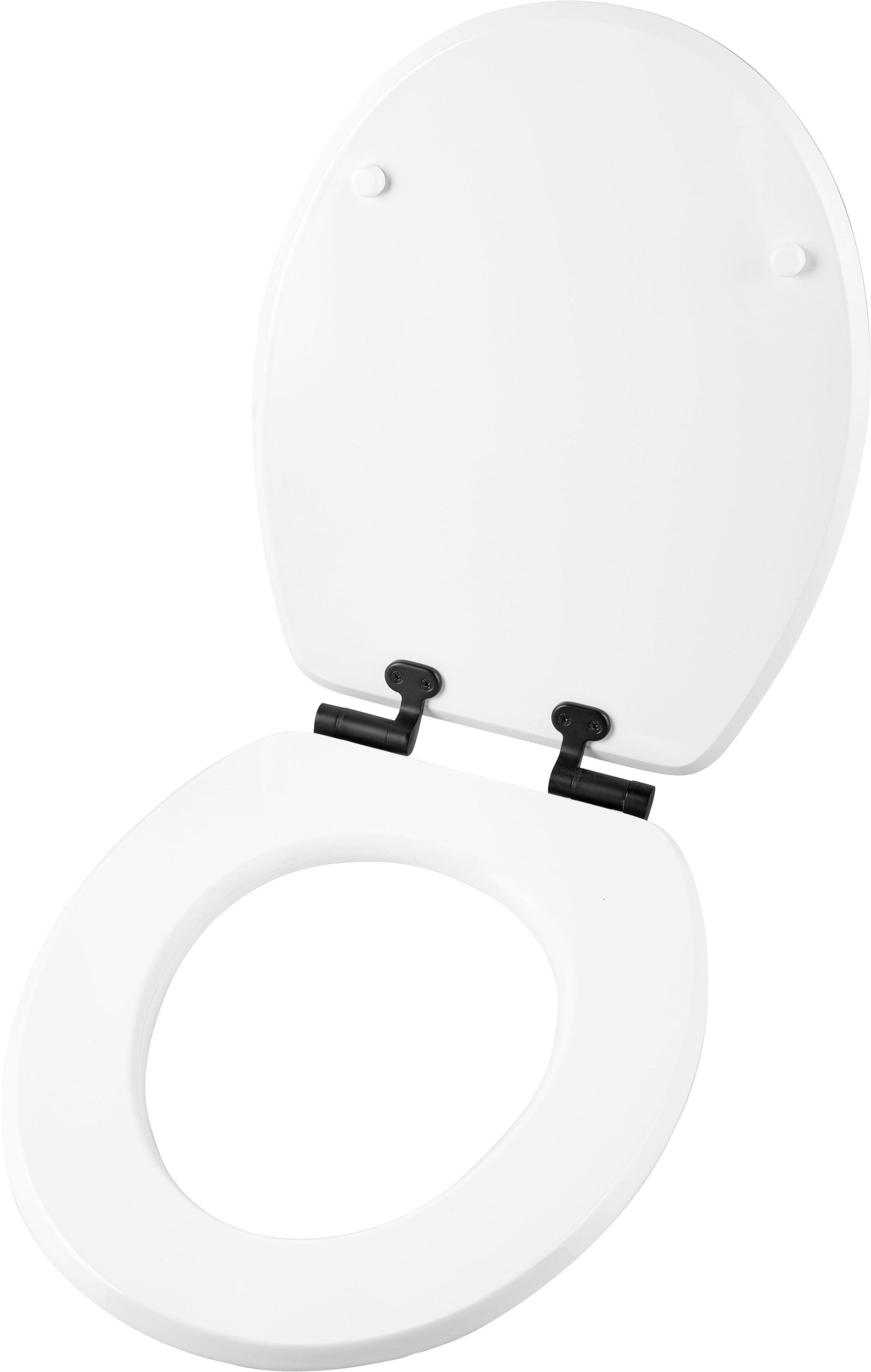 CORNAT WC-Sitz »WHITE MATT STEEL«, mit Absenkautomatik & Schnellbefestigung