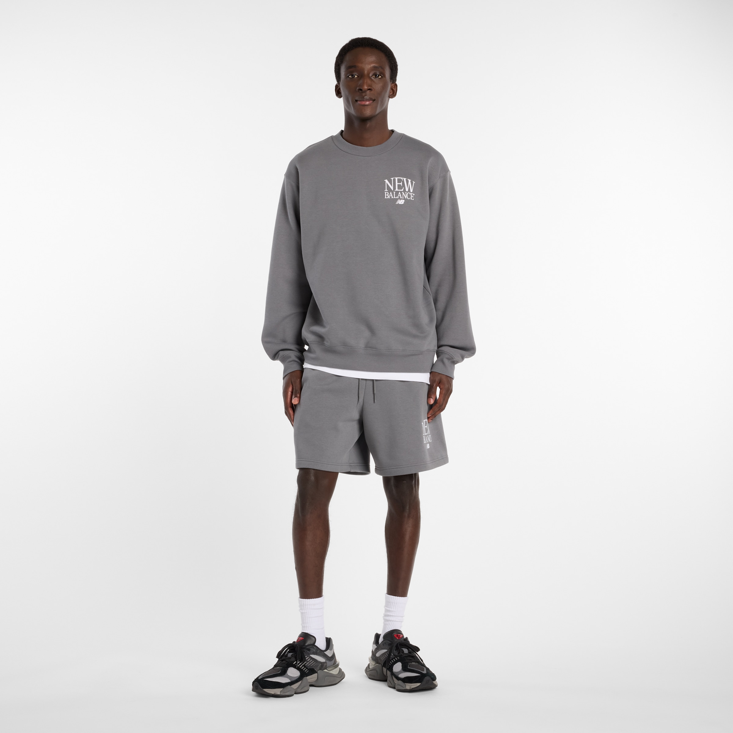 New Balance Sweatshorts  mit Kordelverschluss, aus Baumwolle und Polyester, in Fleece-Qualität