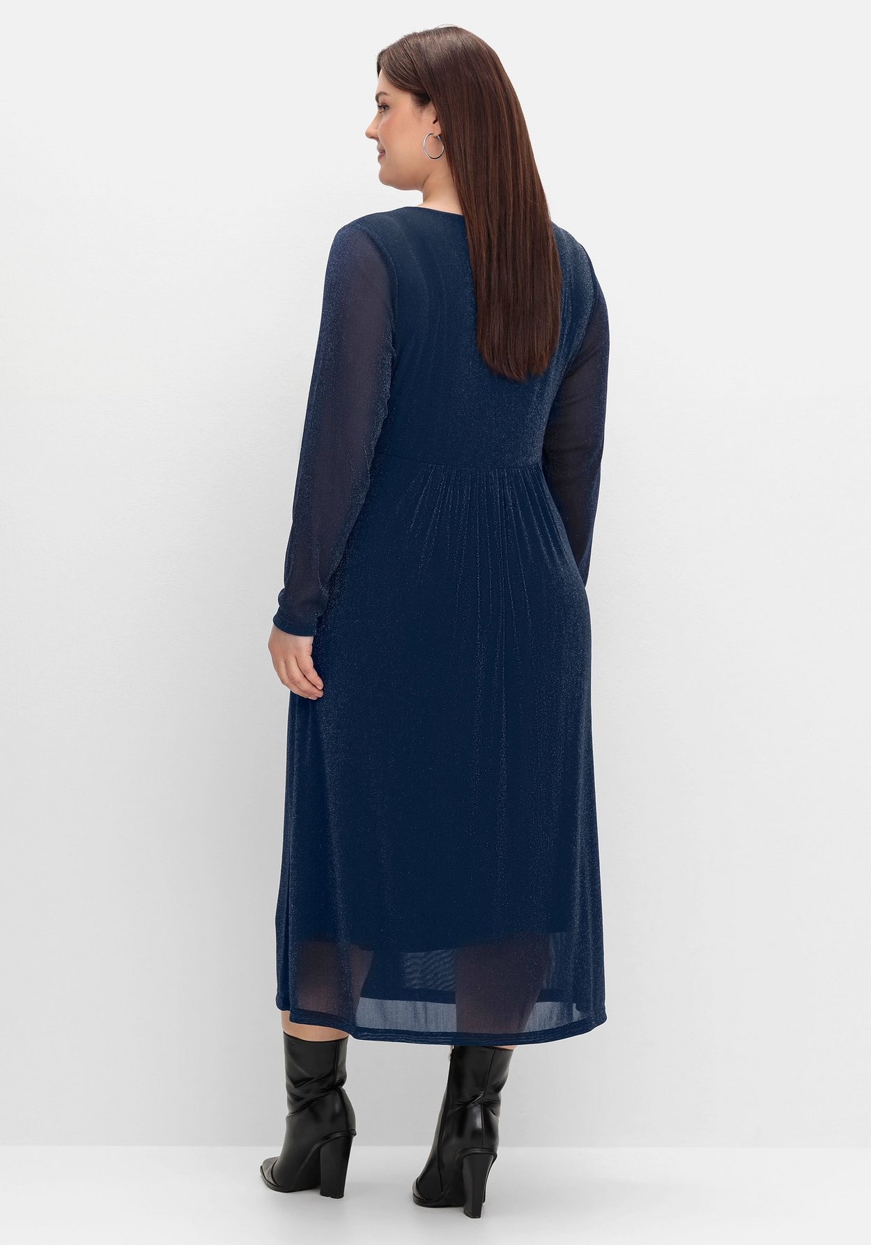Sheego Partykleid »Abendkleid mit Mesh und Effektgarn«