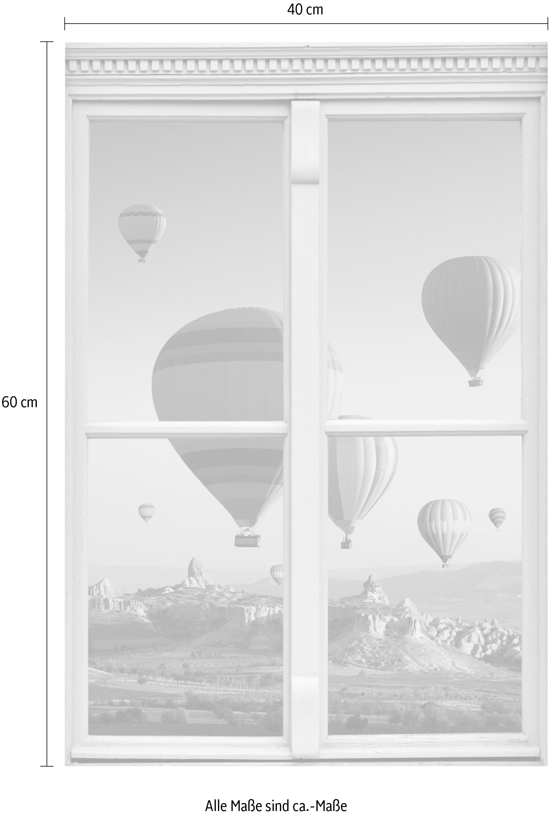 queence Wandsticker »Heißluftballons« Wandsticker, Wandbild, selbstklebend, 3D, Fenster