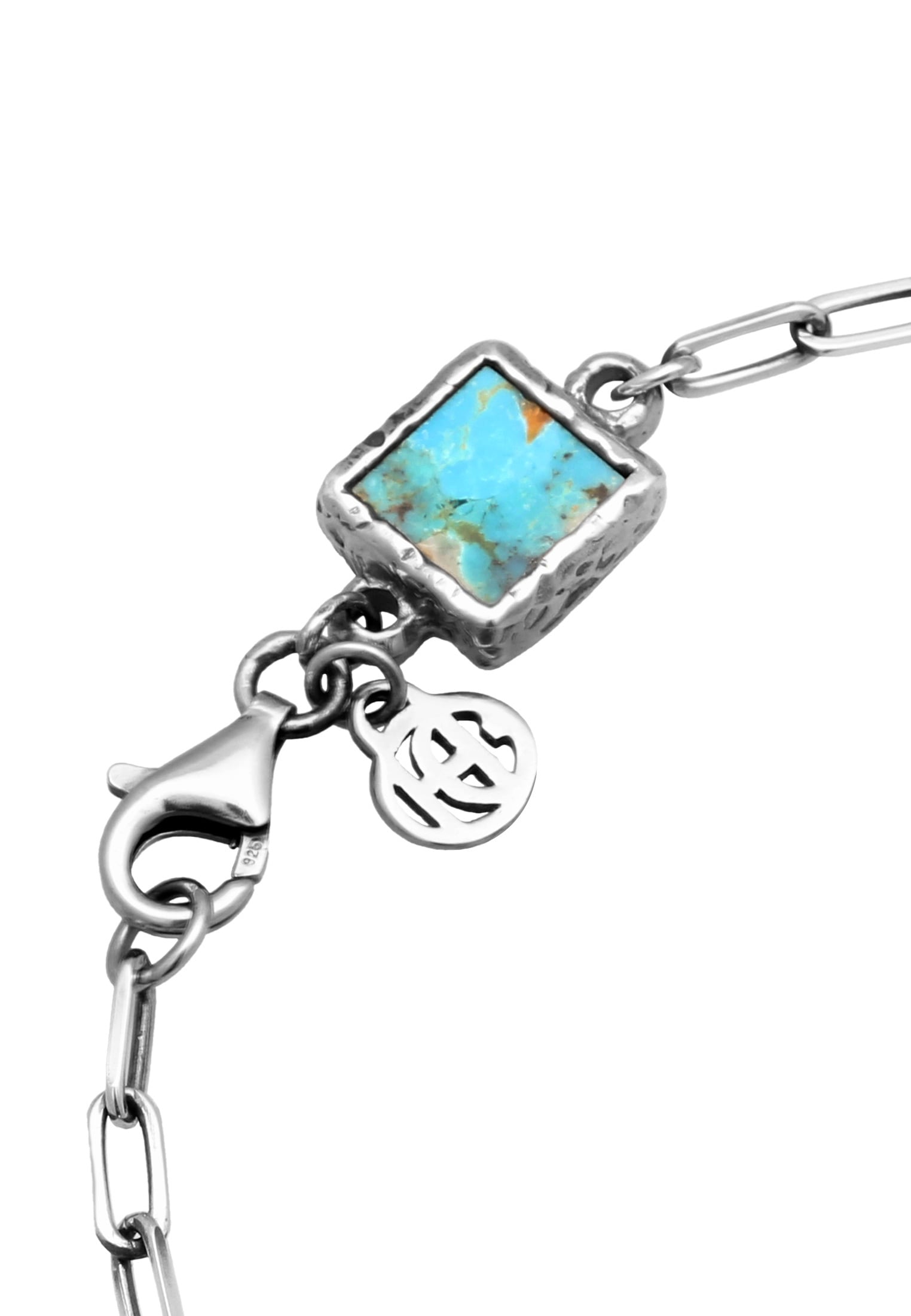 HAZE & GLORY Armkette »Armband Gliederkette Kupfer Türkis Anhänger 925 Silber«