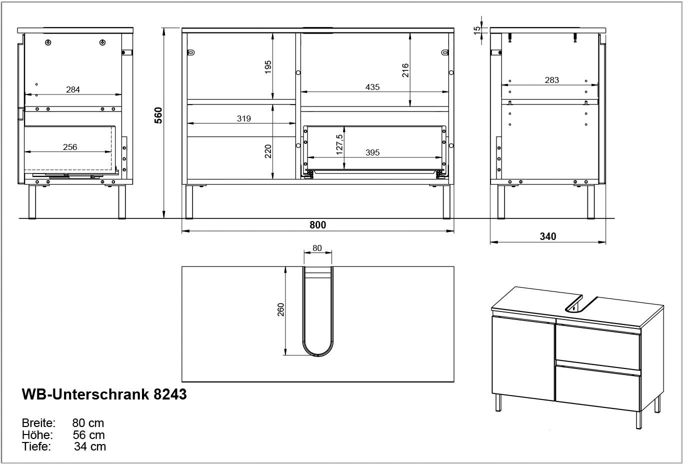 GERMANIA Badmöbel-Set »Scantic«, (2 und aus St.), bestellen auf Raten Waschbeckenunterschrank Spiegel bestehend