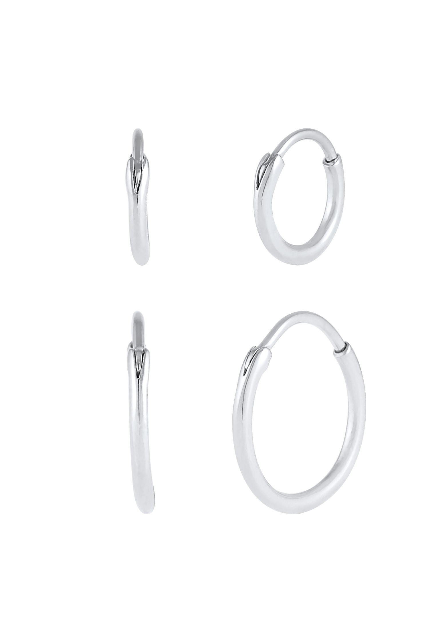 Kuzzoi Paar Creolen »Ohrringe Herren Creolen Basic (4 tlg) 925 Silber«