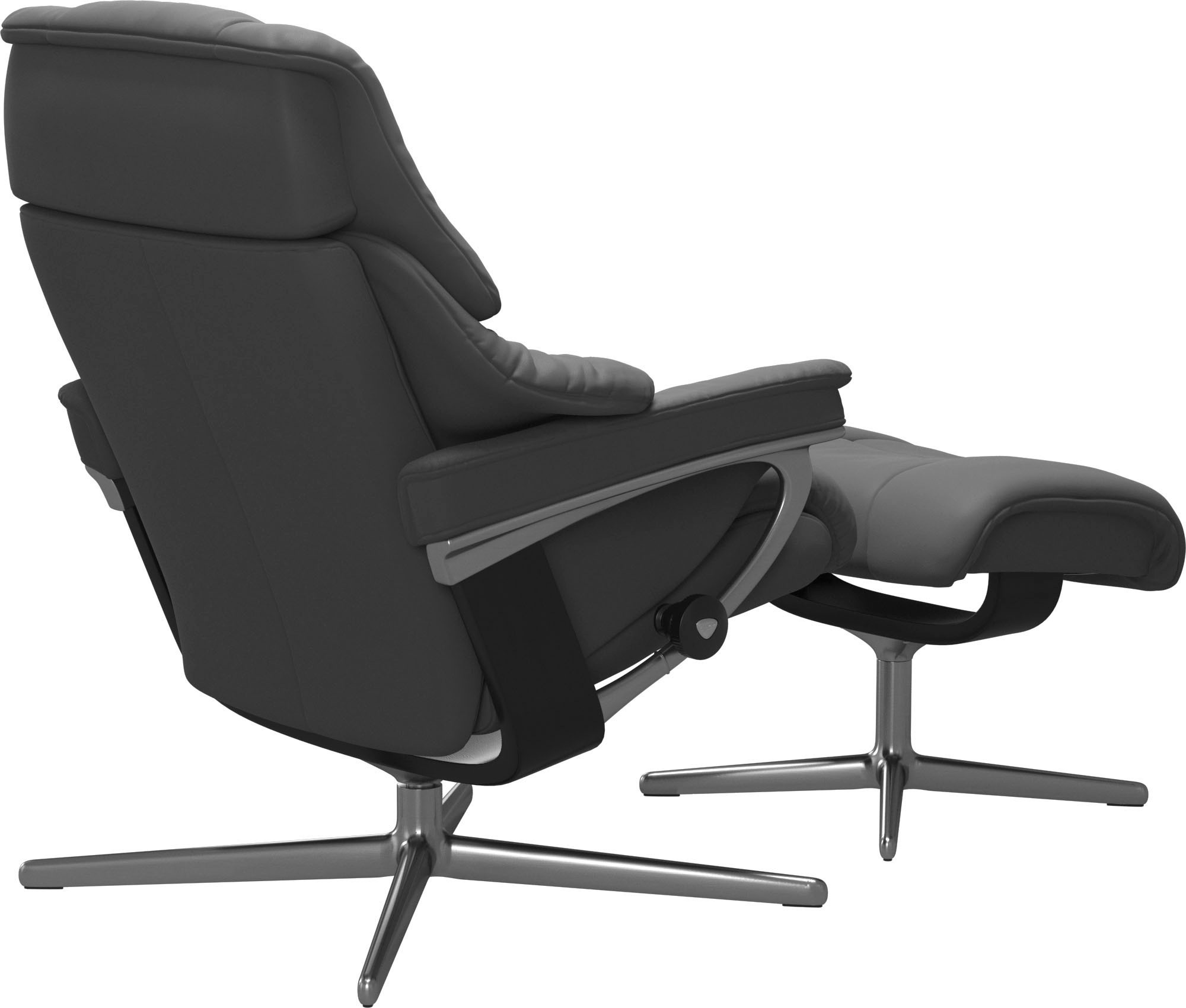 Stressless® Relaxsessel »Reno«, (Set, Relaxsessel mit Hocker), mit Hocker, mit Cross Base, Größe S, M & L, Holzakzent Schwarz