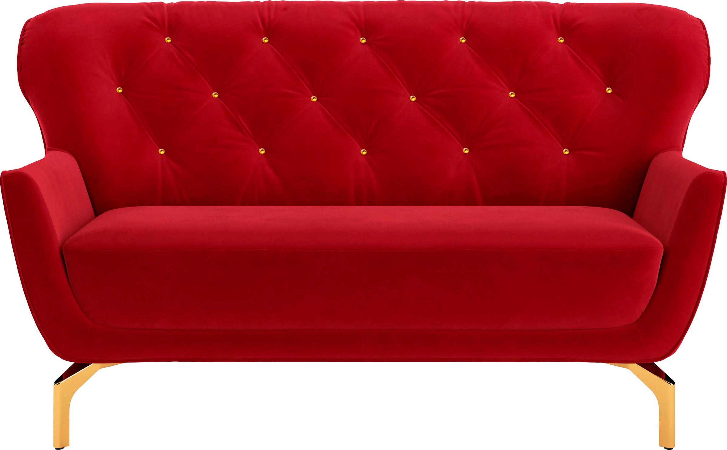 sit&more 2-Sitzer »Orient 3«, inkl. 2 Zierkissen mit Strass-Stein, goldfarbene Metallfüße