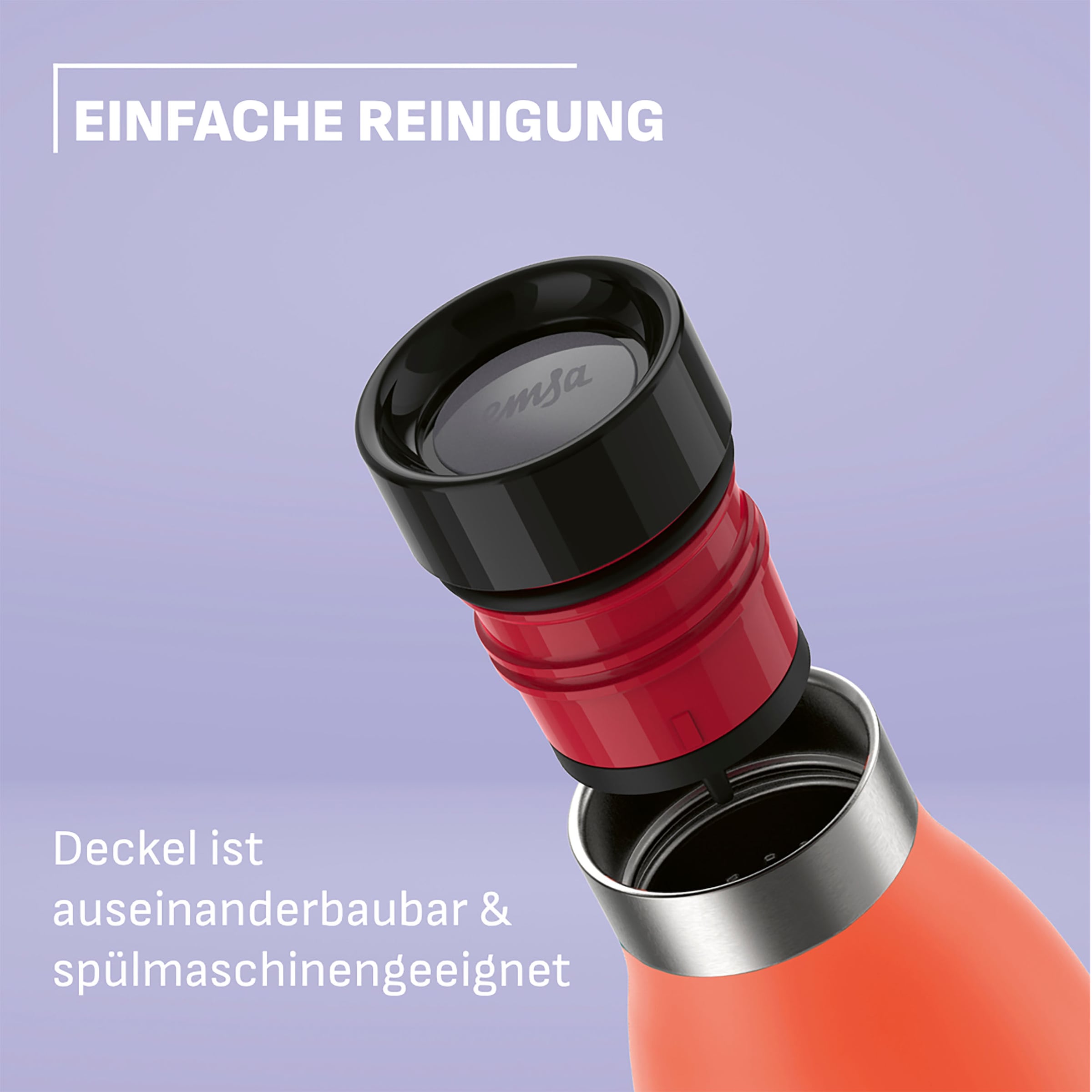 Emsa Trinkflasche »Bludrop« robust, Pulverbeschichtung, ergonomisch, 12 h warm, 24 h kühl, 0,7 L