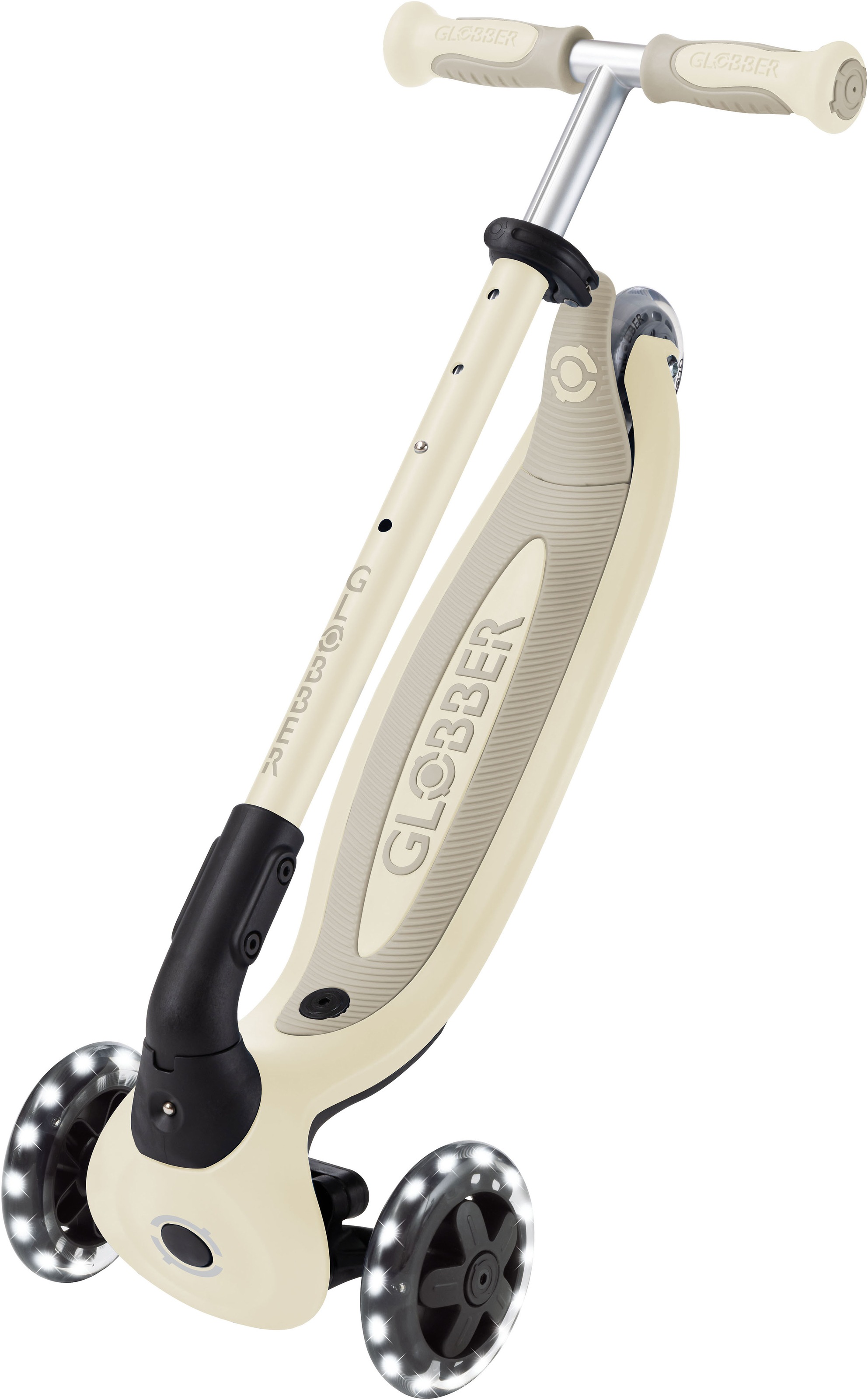 Globber Tretroller »GO-UP BABY 360 LIGHTS, mit Leuchtrollen und Leuchtmodul« Aufsitzrad, Laufrad und Scooter in Einem