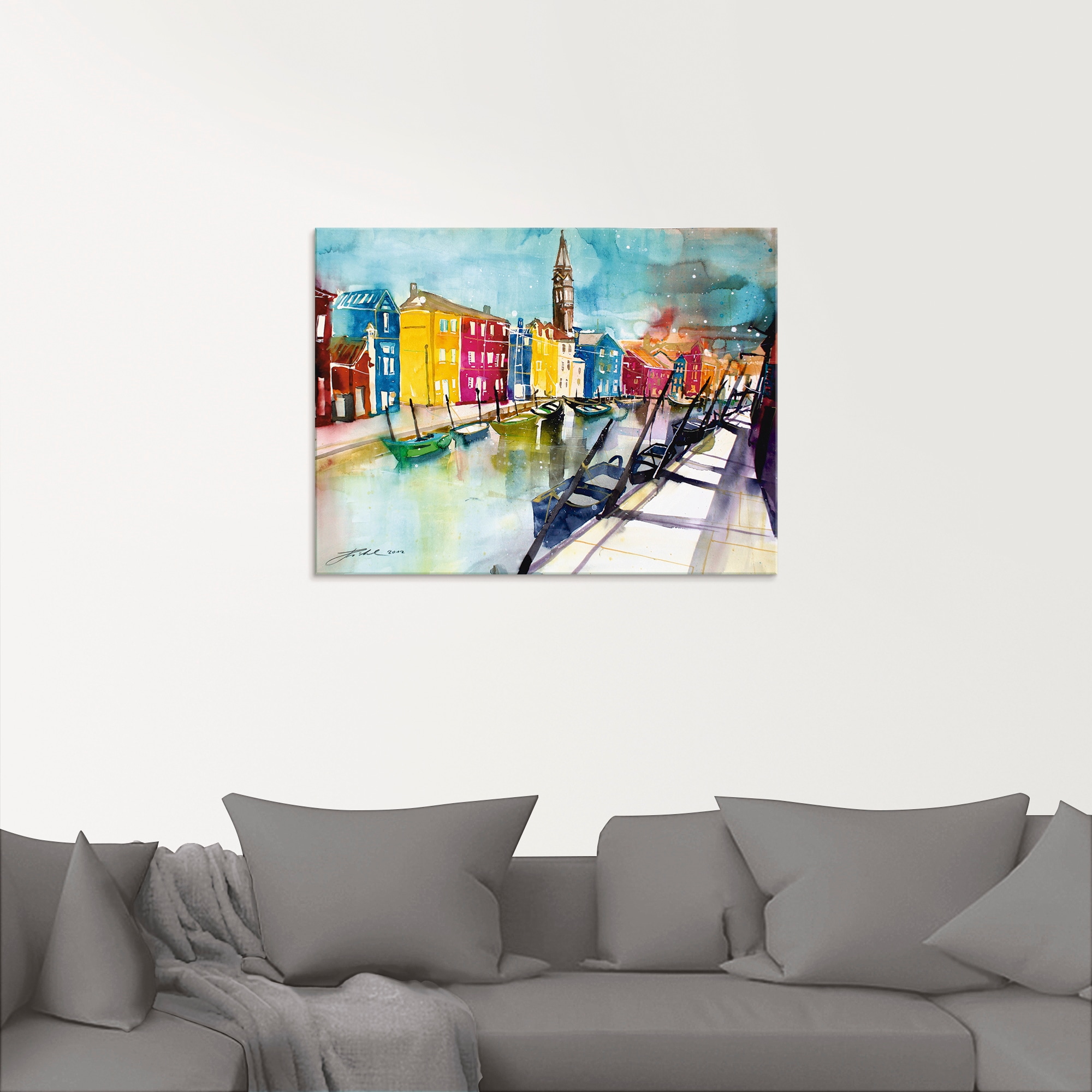 Artland Glasbild »Venedig Bunt«, Italien, (1 St.), in verschiedenen Größen