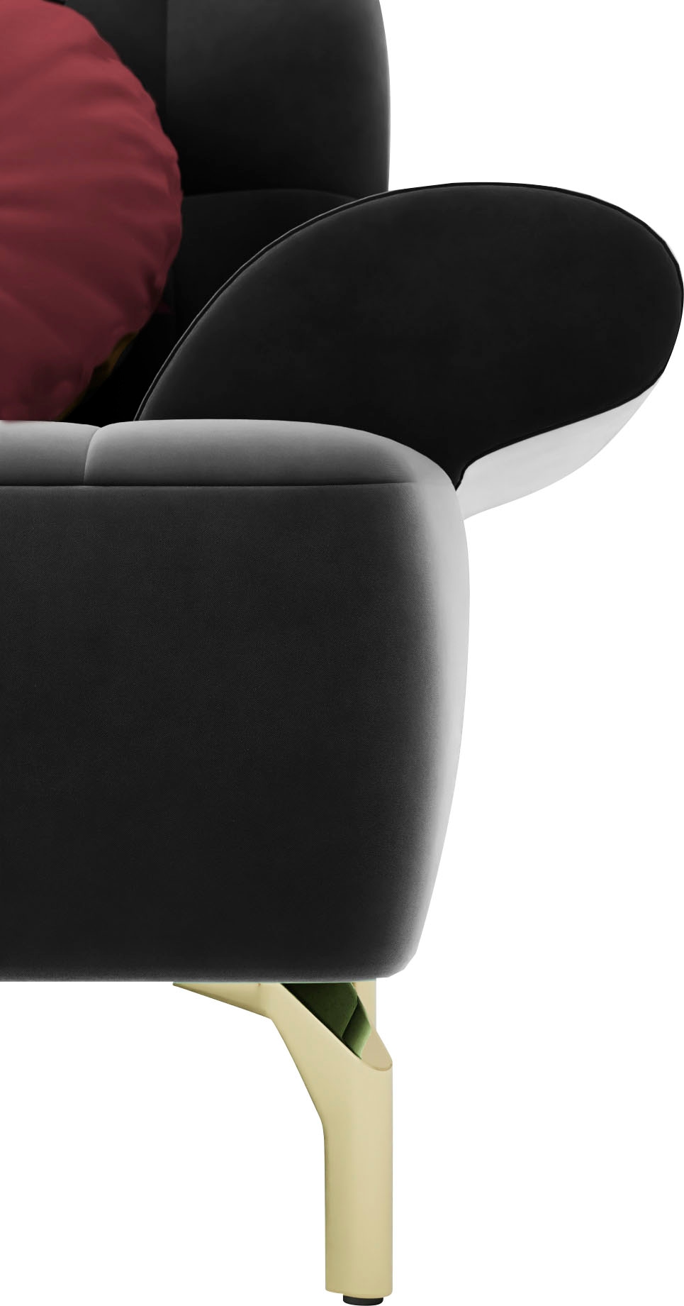 sit&more Ecksofa »Orient 1 L-Form« inkl. 4 Zierkissen mit Strass-Stein, goldfarbene Metallfüße