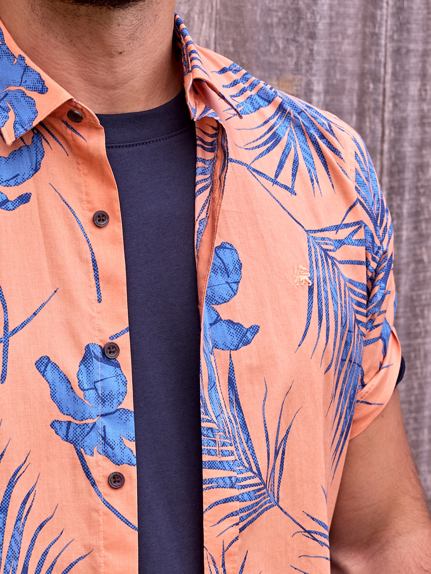 LERROS Kurzarmhemd »LERROS Kurzärmeliges Herrenhemd, Hawaiian-Style«