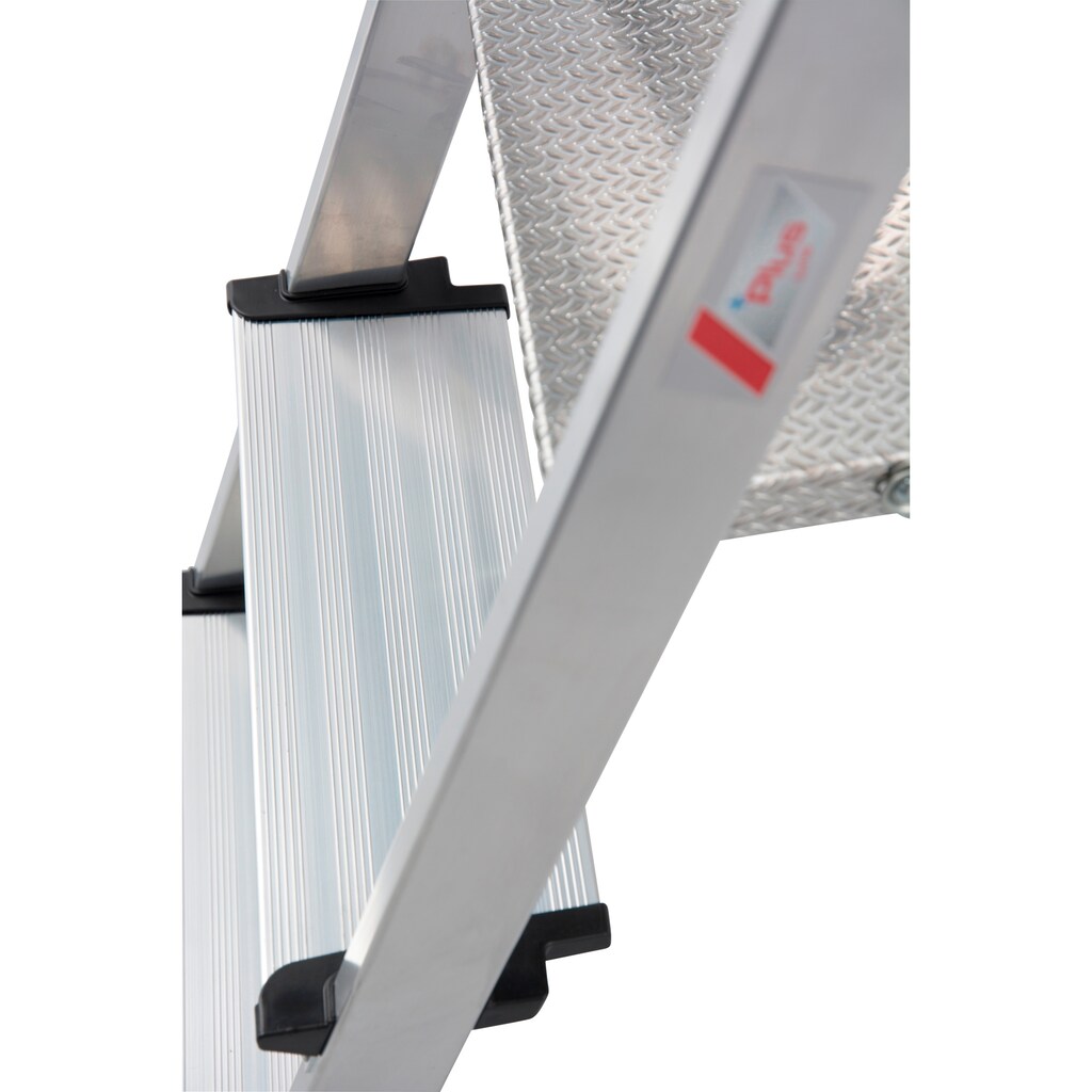 KRAUSE Stehleiter »Safety Plusline«, Aluminium, 3 Stufen, Arbeitshöhe ca. 265 cm
