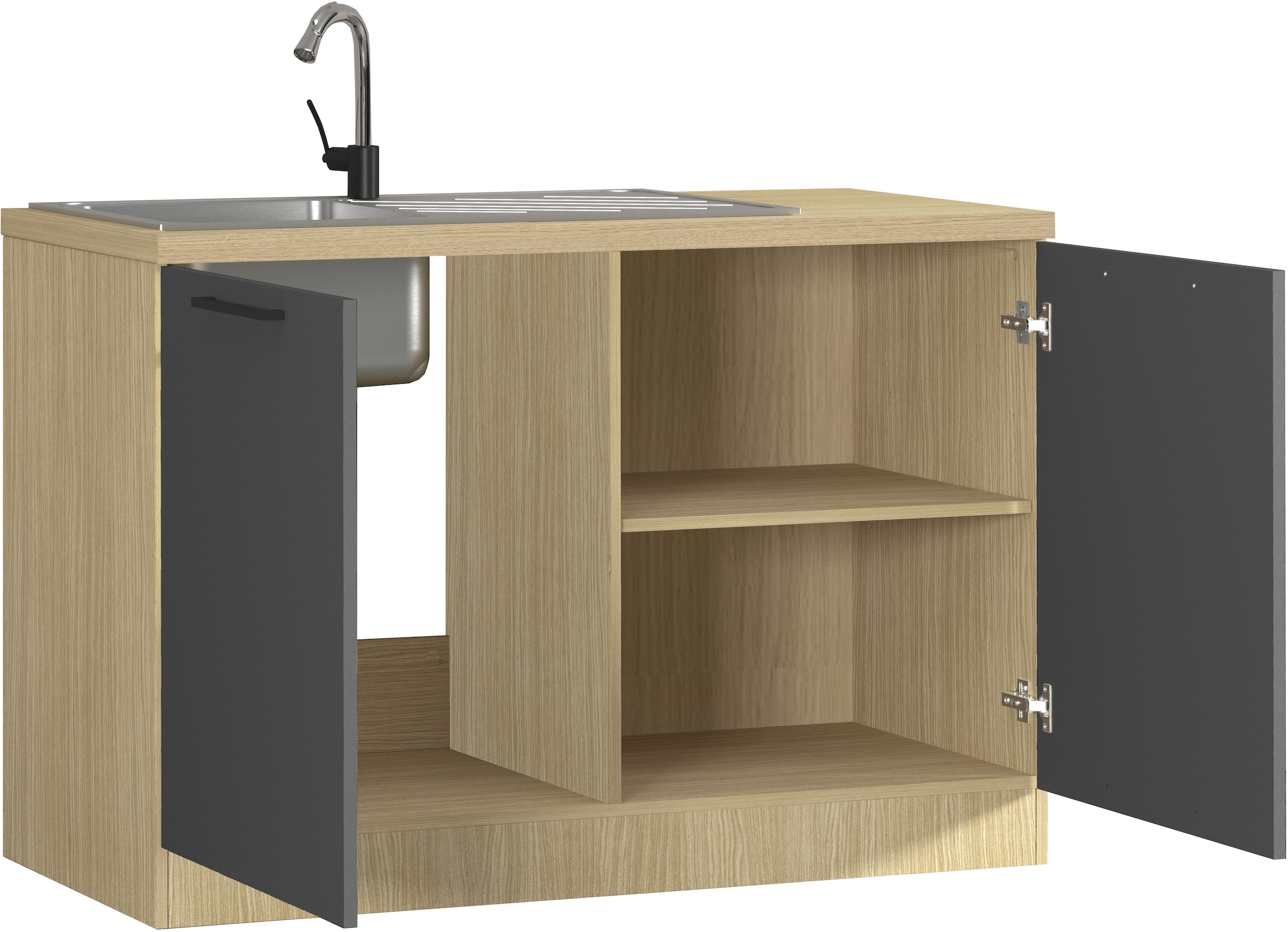 KOCHSTATION Spülenschrank »Luna, Unterschrank für Spüle, Küchenspülenschrank, Made in  Italy« B/T/H: 120×60×85 cm, inklusive Einbauspüle und Siphon