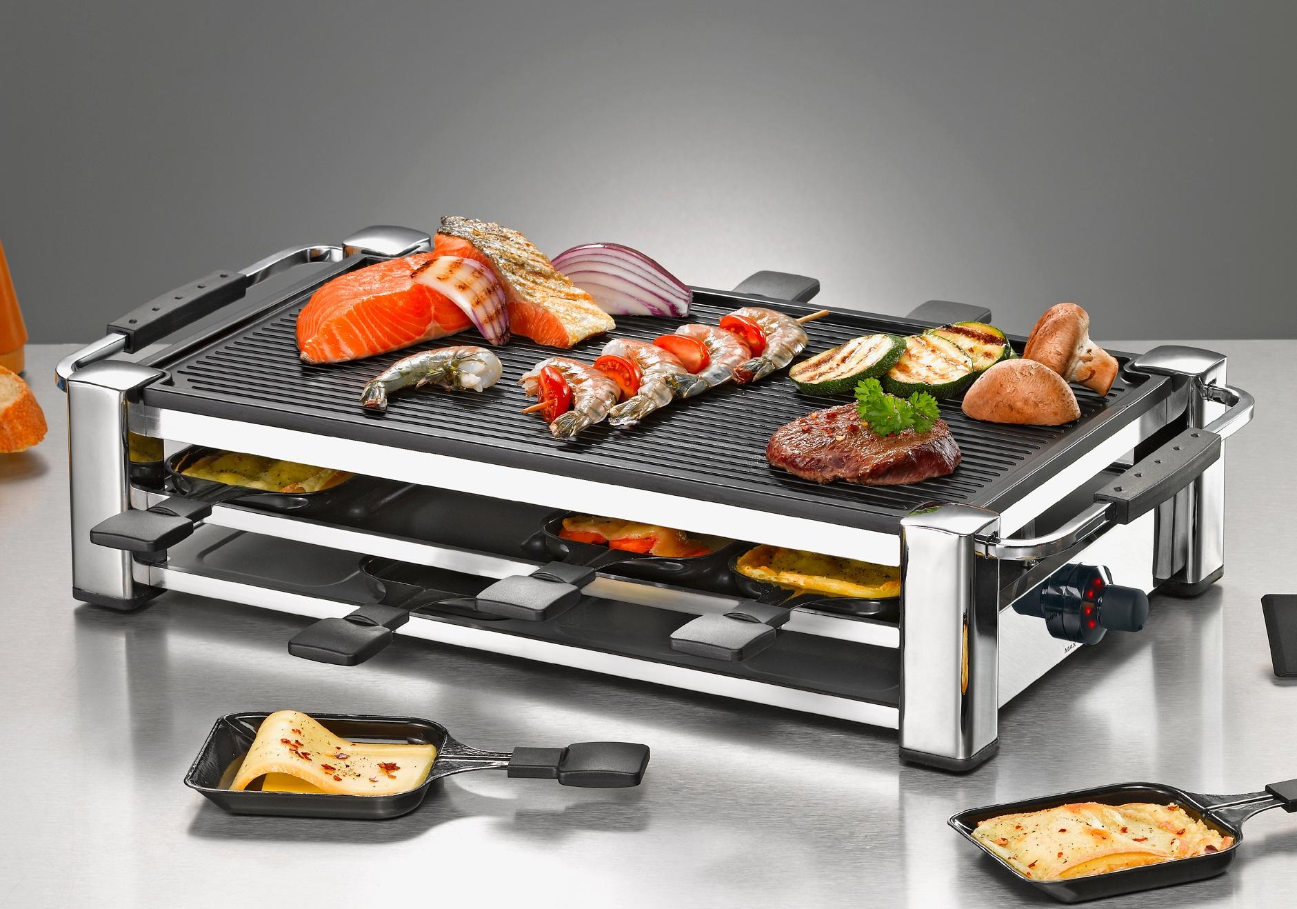 Tefal RE2308 Plug & Share Raclette 400 Watt 2 Pfännchen + Grillplatte,  33,24 €