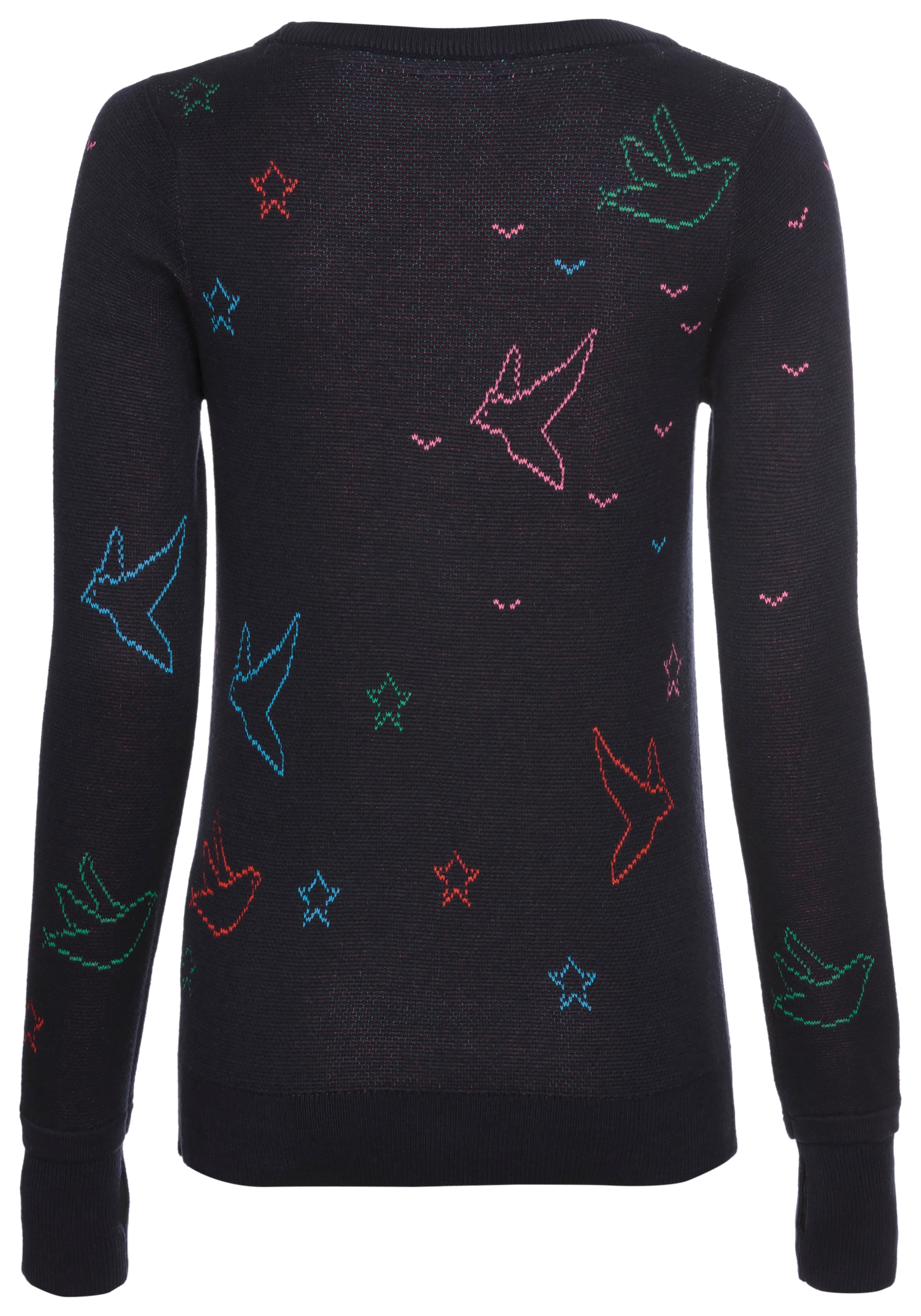 KangaROOS Rundhalspullover, mit gestrickten Motiven