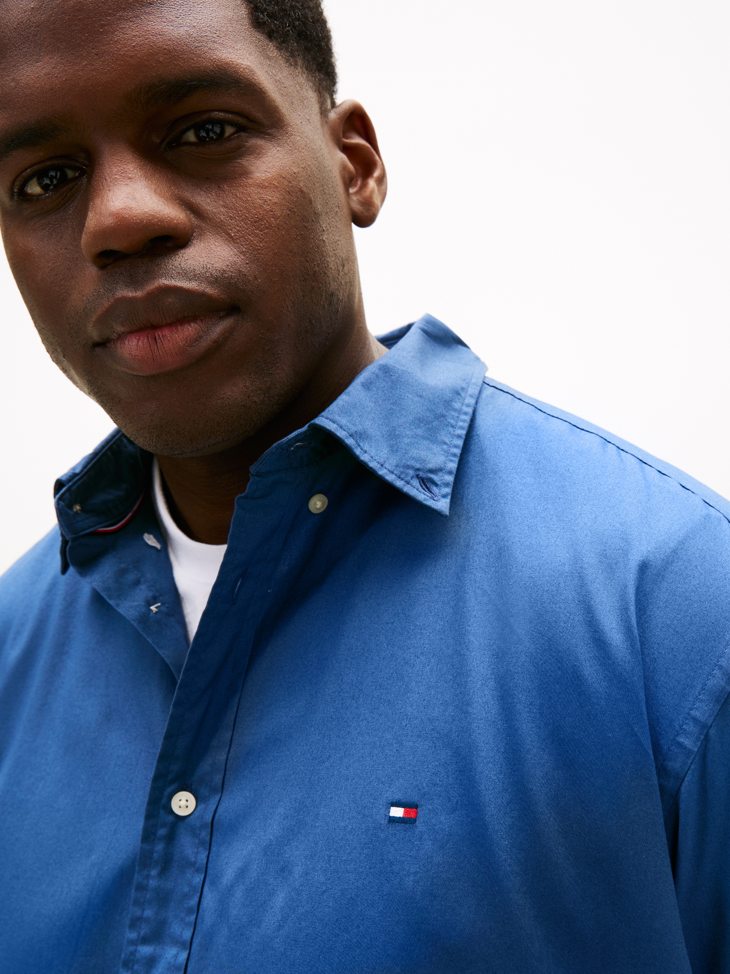 Tommy Hilfiger Big & Tall Langarmhemd »BT - FLEX POPLIN SOLID« Große Größen, Button-down-Kragen, regular fit