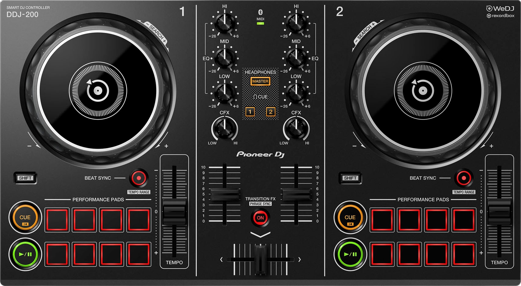 DJ-CD-Player »DDJ-200«, CD-Bluetooth, USB-Audiowiedergabe