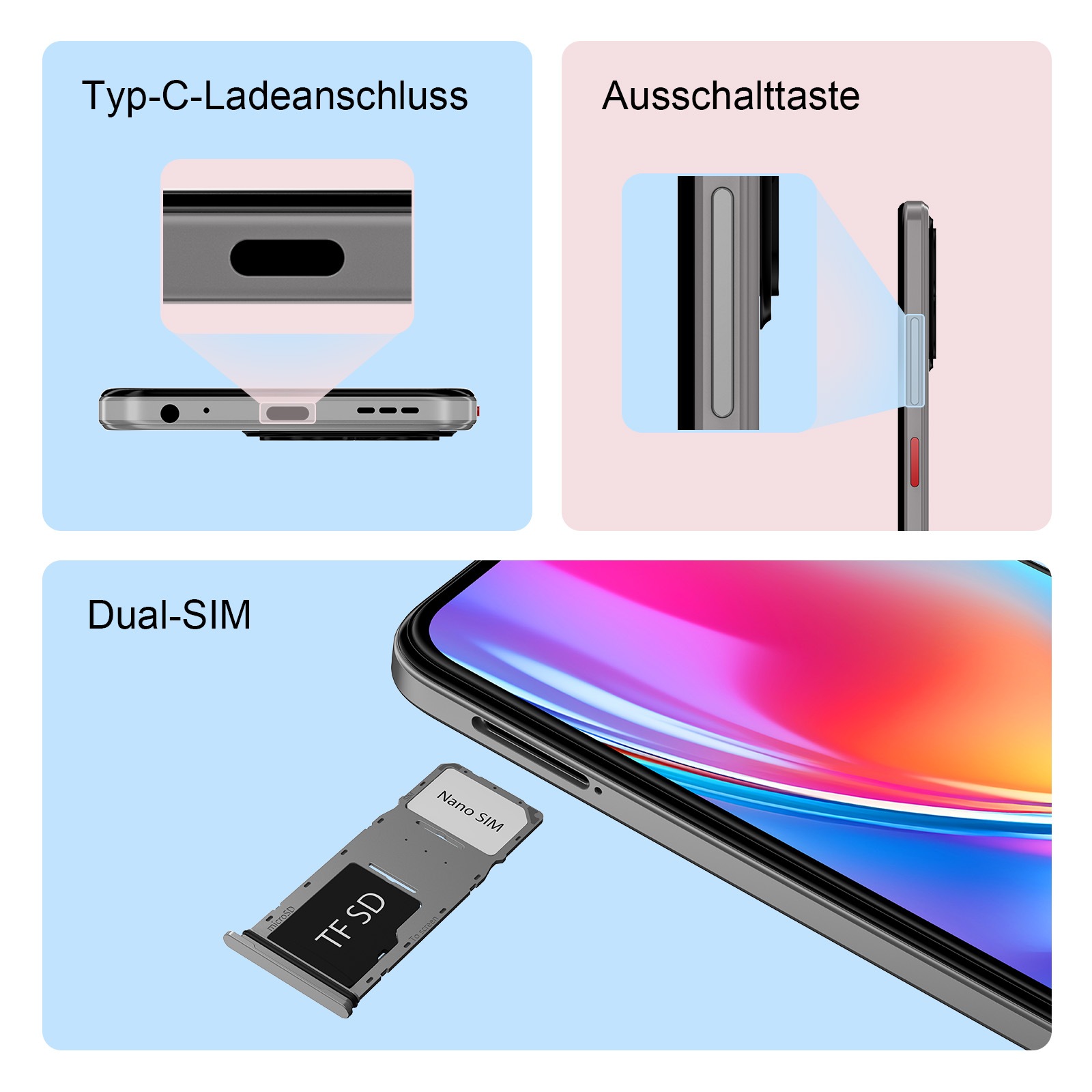 ZTE Smartphone »Blade A35e« Silvery Gray