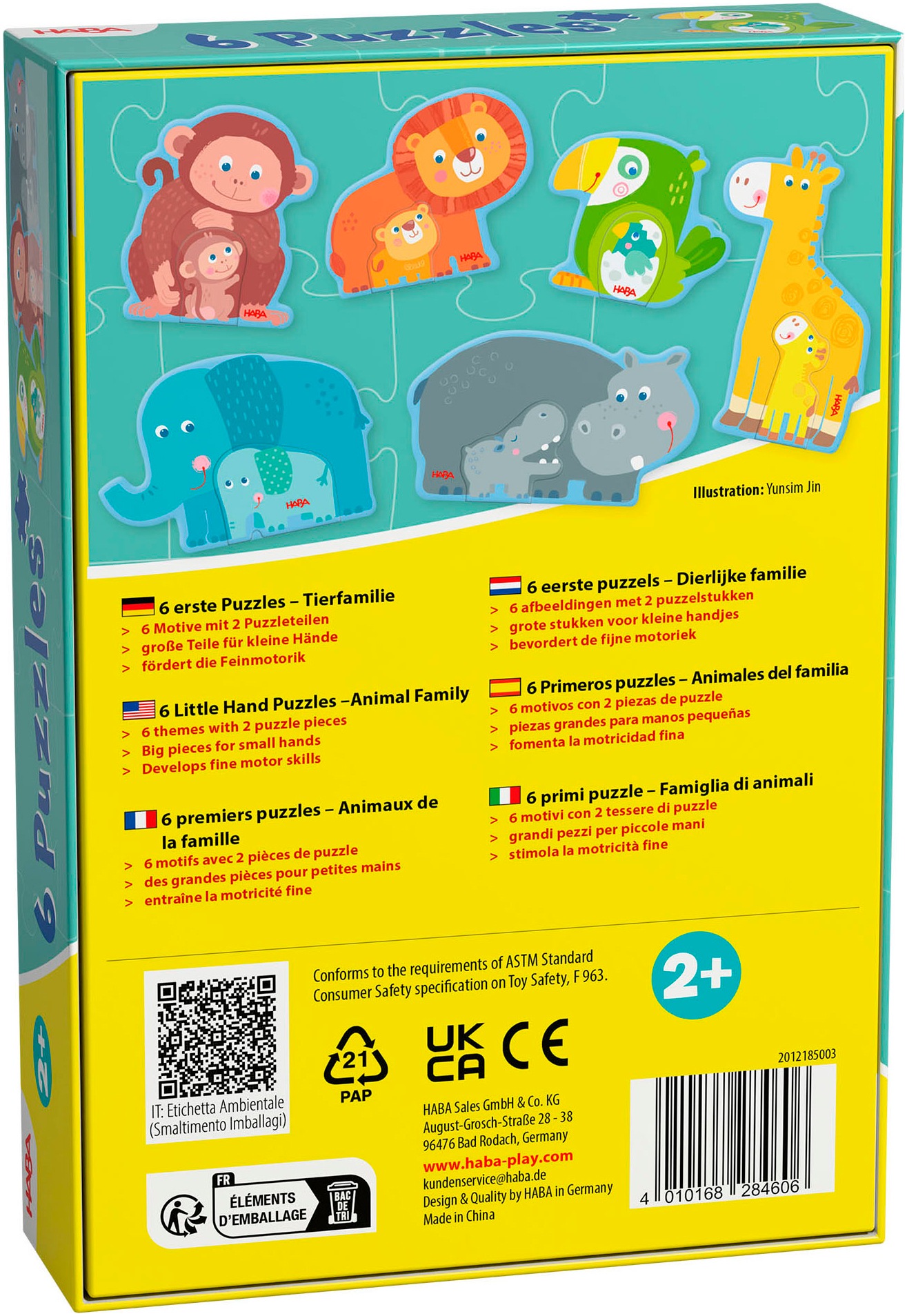 Haba Puzzle »6 erste Puzzles Tierfamilie«