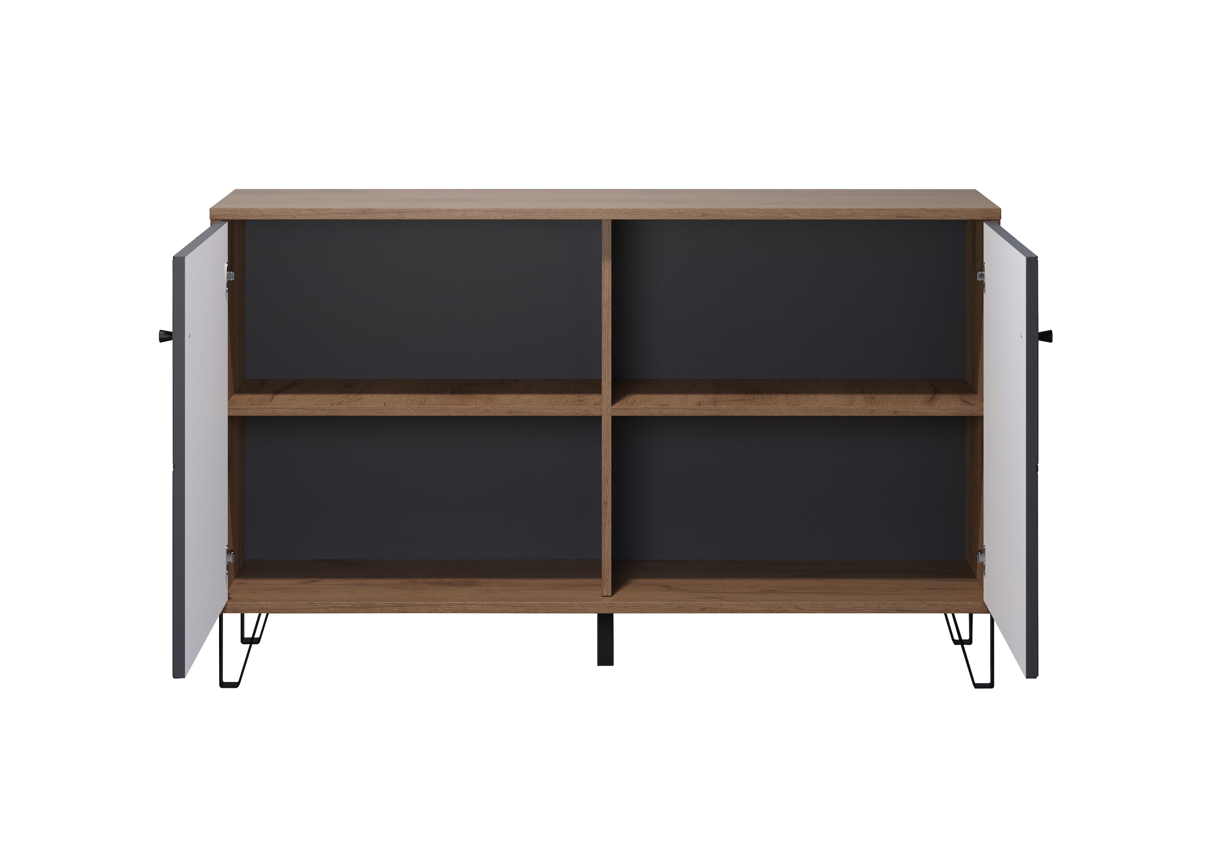 Places of Style Sideboard »Molveno«, (1 St.), außergewöhnliches Design mit strukturierten Fronten, Soft-Close