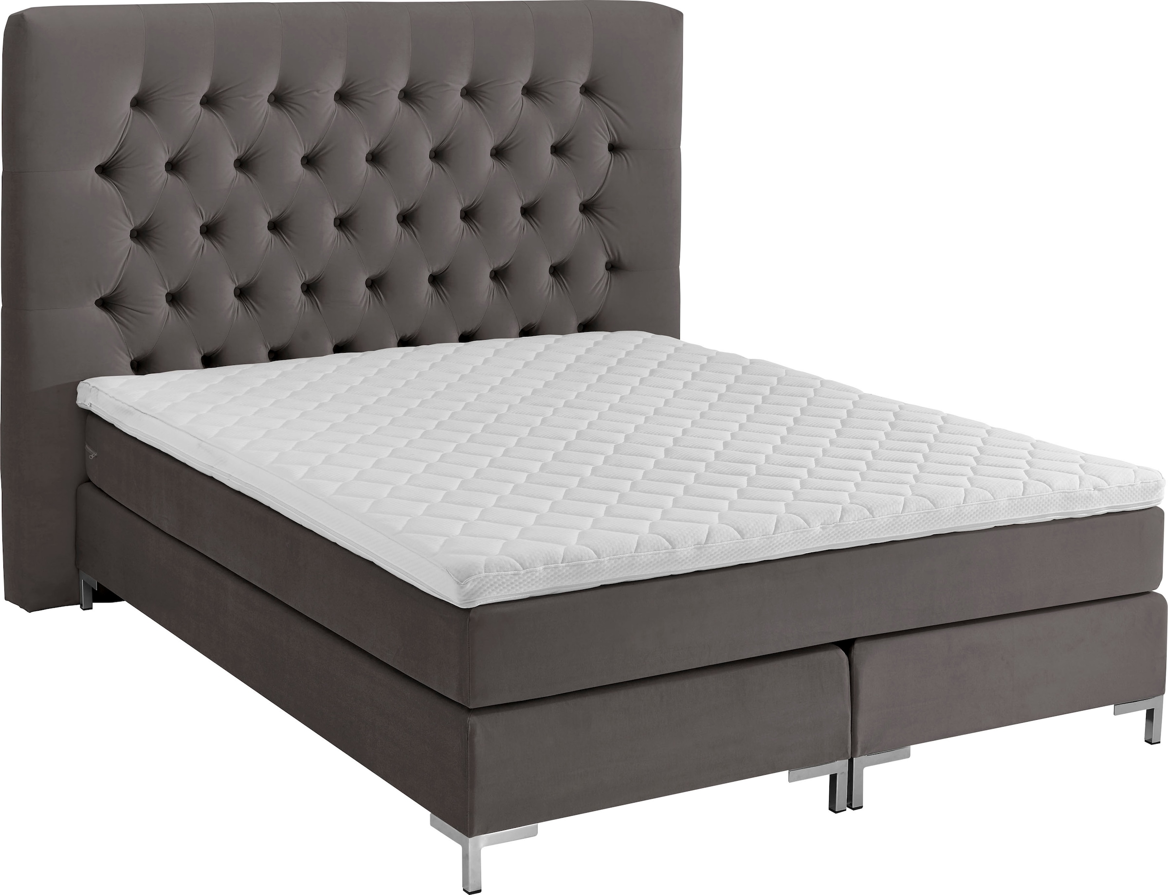 ATLANTIC home collection Boxspringbett »Ronja«, mit Topper und extra hohem Kopfteil