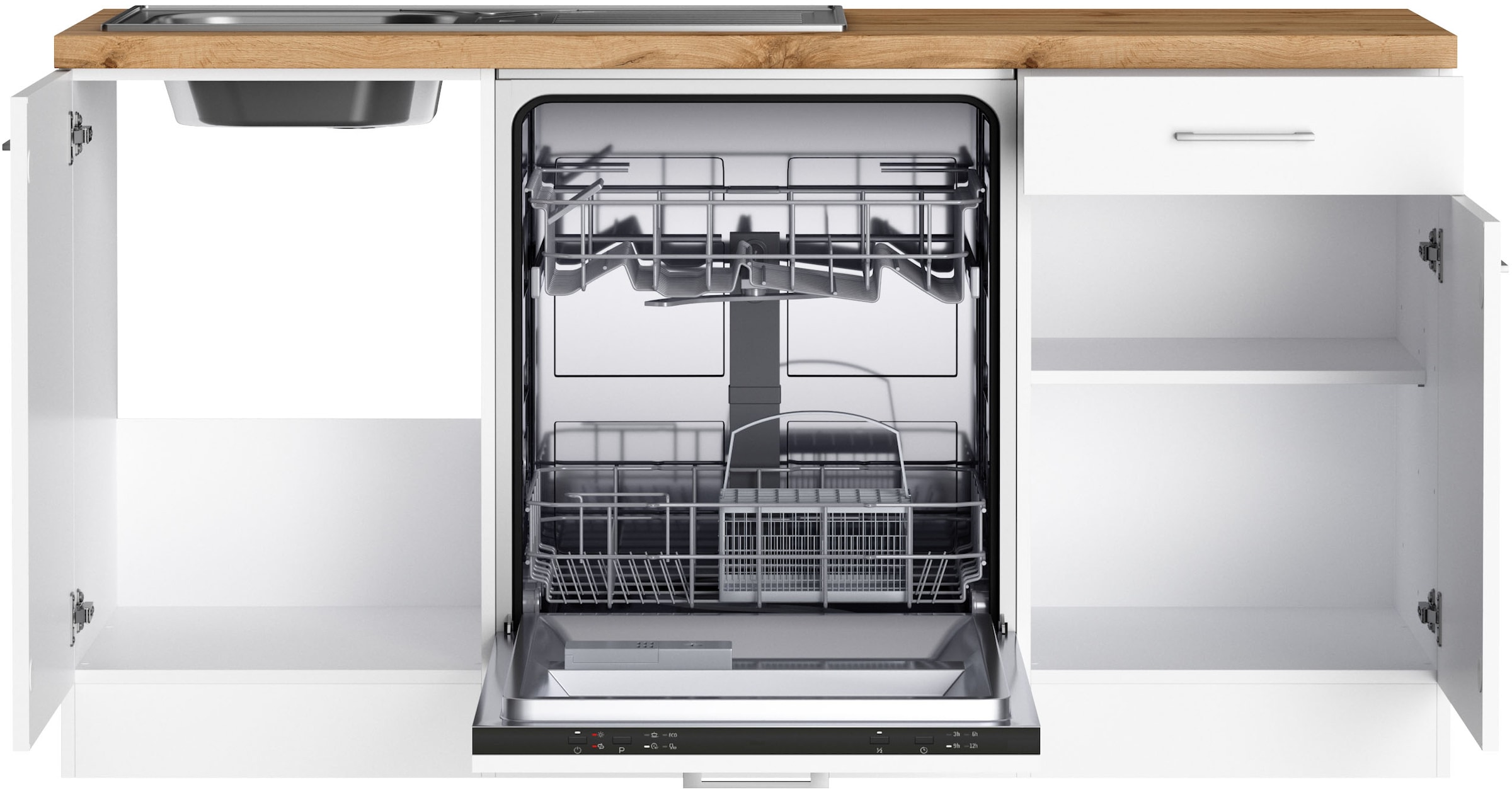 KOCHSTATION Winkelküche »KS-Milan« Stellbreite 280/220 cm, viel Stauraum, wahlweise mit E-Geräten