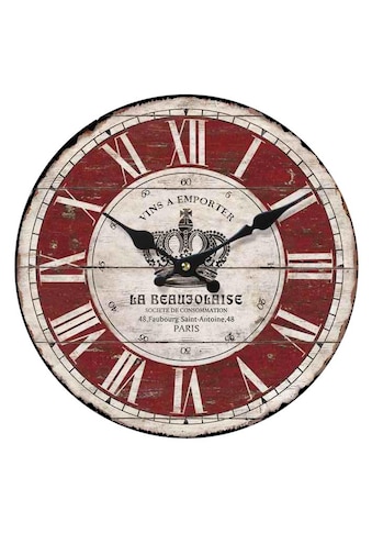 Home affaire Wanduhr »La Beaujolaise«, rund, Ø 34 cm, römische Ziffern, dekorativ in... kaufen