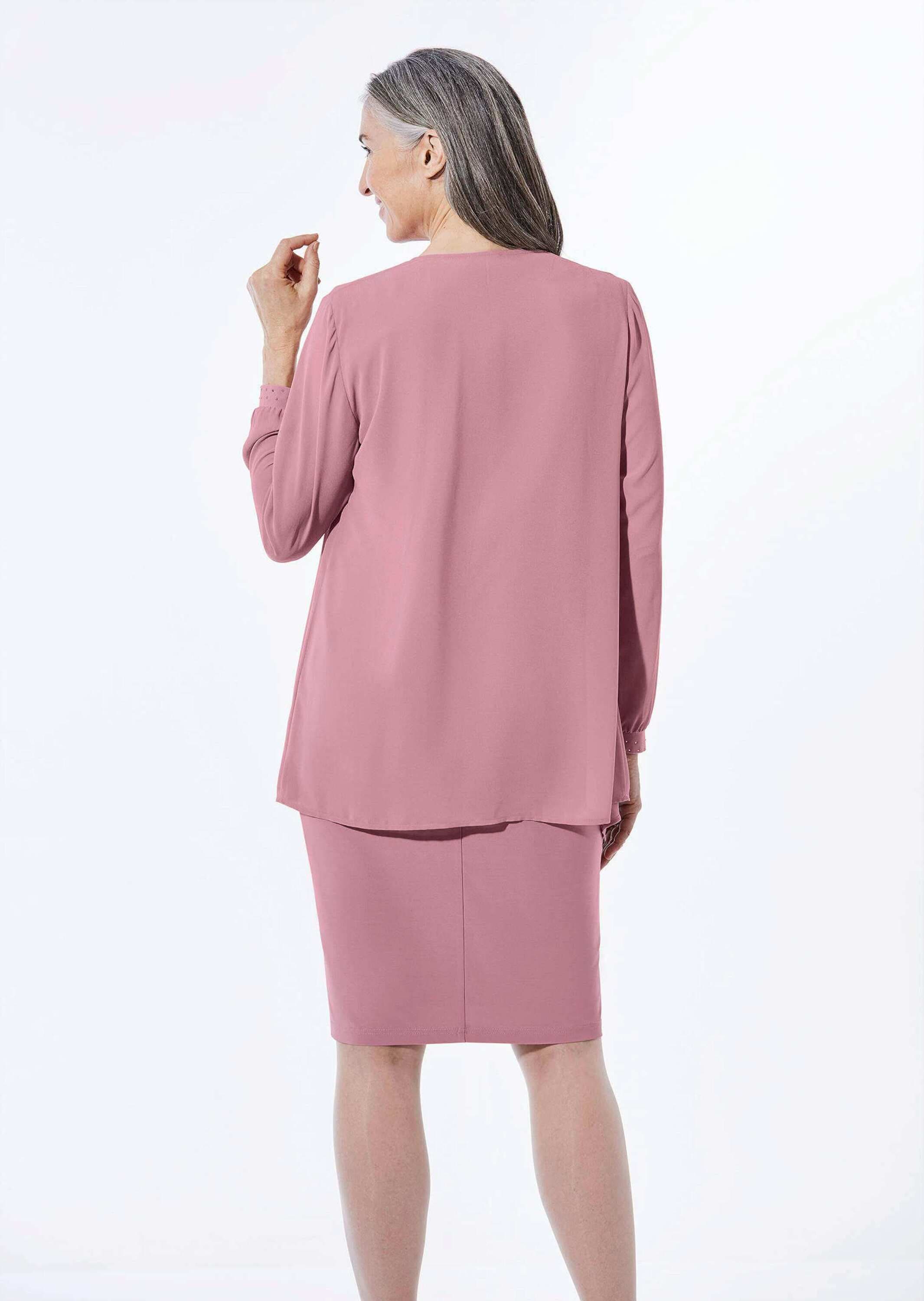 GOLDNER 2-in-1-Kleid »Kurzgröße Kleid mit feinem Chiffonjäckchen«