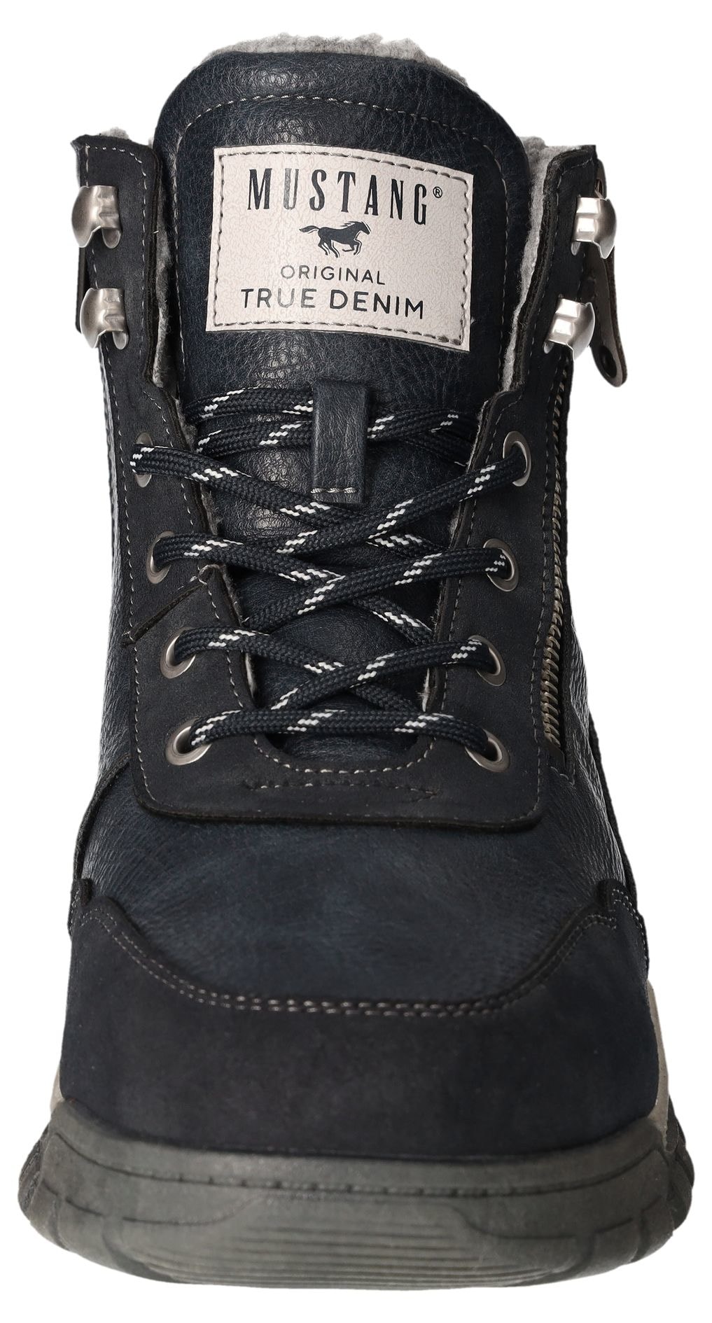 Mustang Shoes Winterboots, Keilabsatz, Schnürboots, Stiefelette mit Zierreißverschluss außen